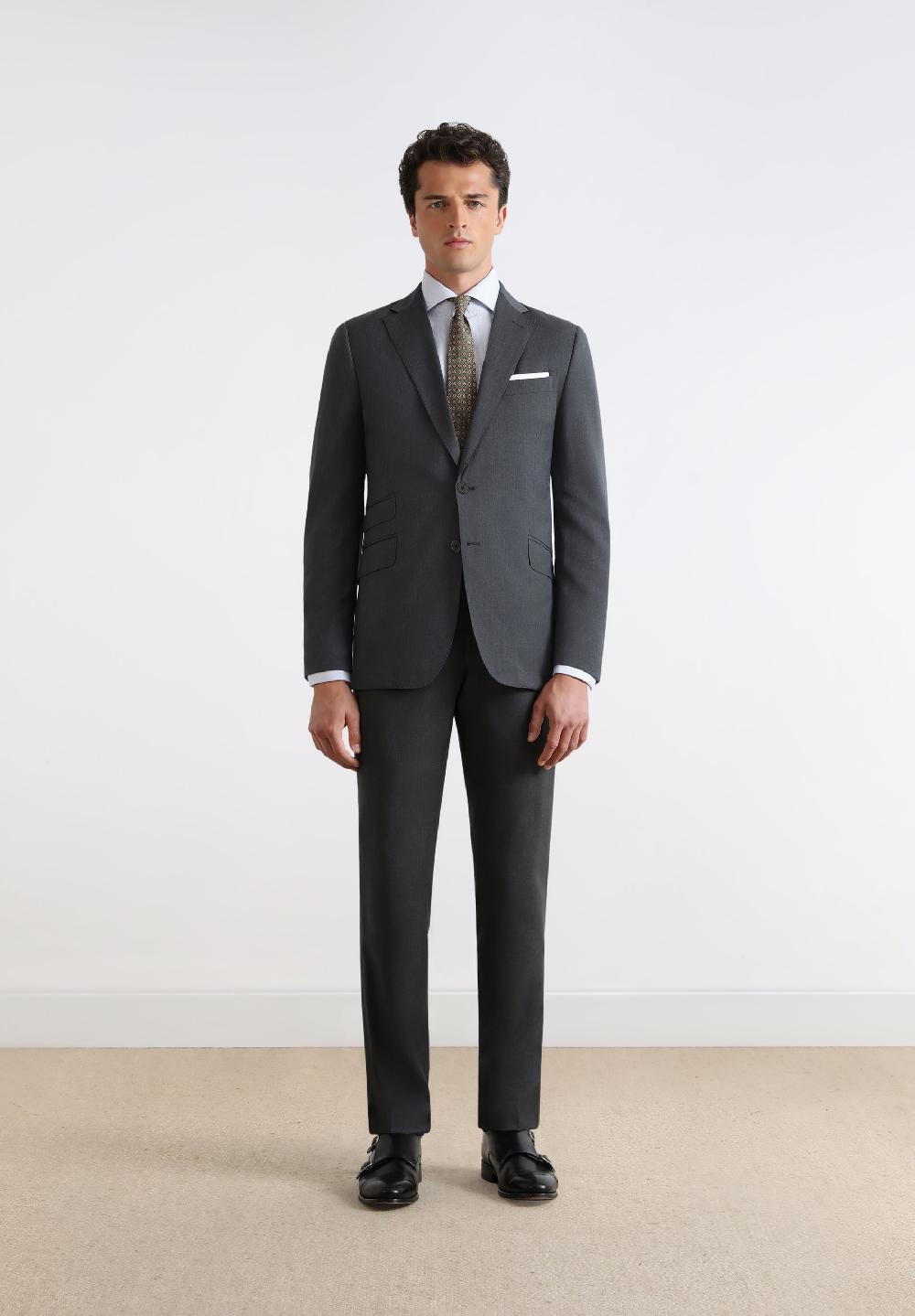 Scalpers WOOL TEXTURED SUIT GREY