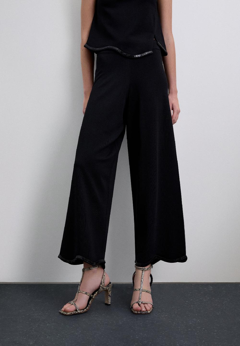 Scalpers XM SCEMBELLISHMENT KNIT PANT BLACK