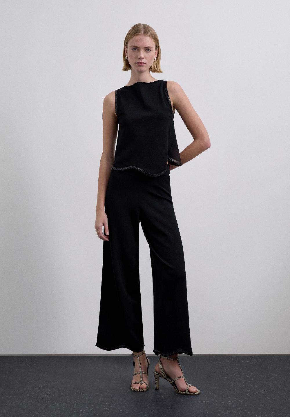 Scalpers XM SCEMBELLISHMENT KNIT TOP BLACK