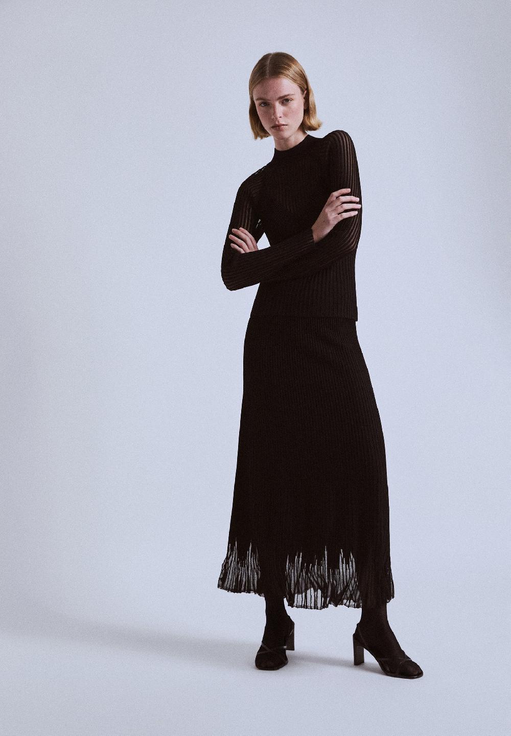 Scalpers XM SCFILMY KNIT SKIRT BLACK