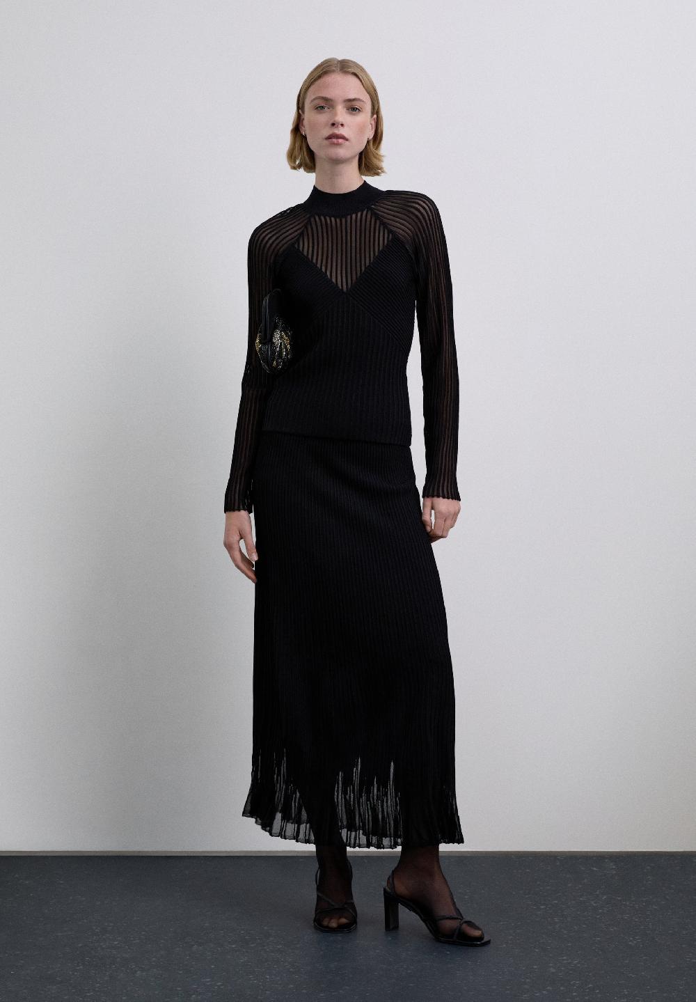 Scalpers XM SCFILMY KNIT SKIRT BLACK