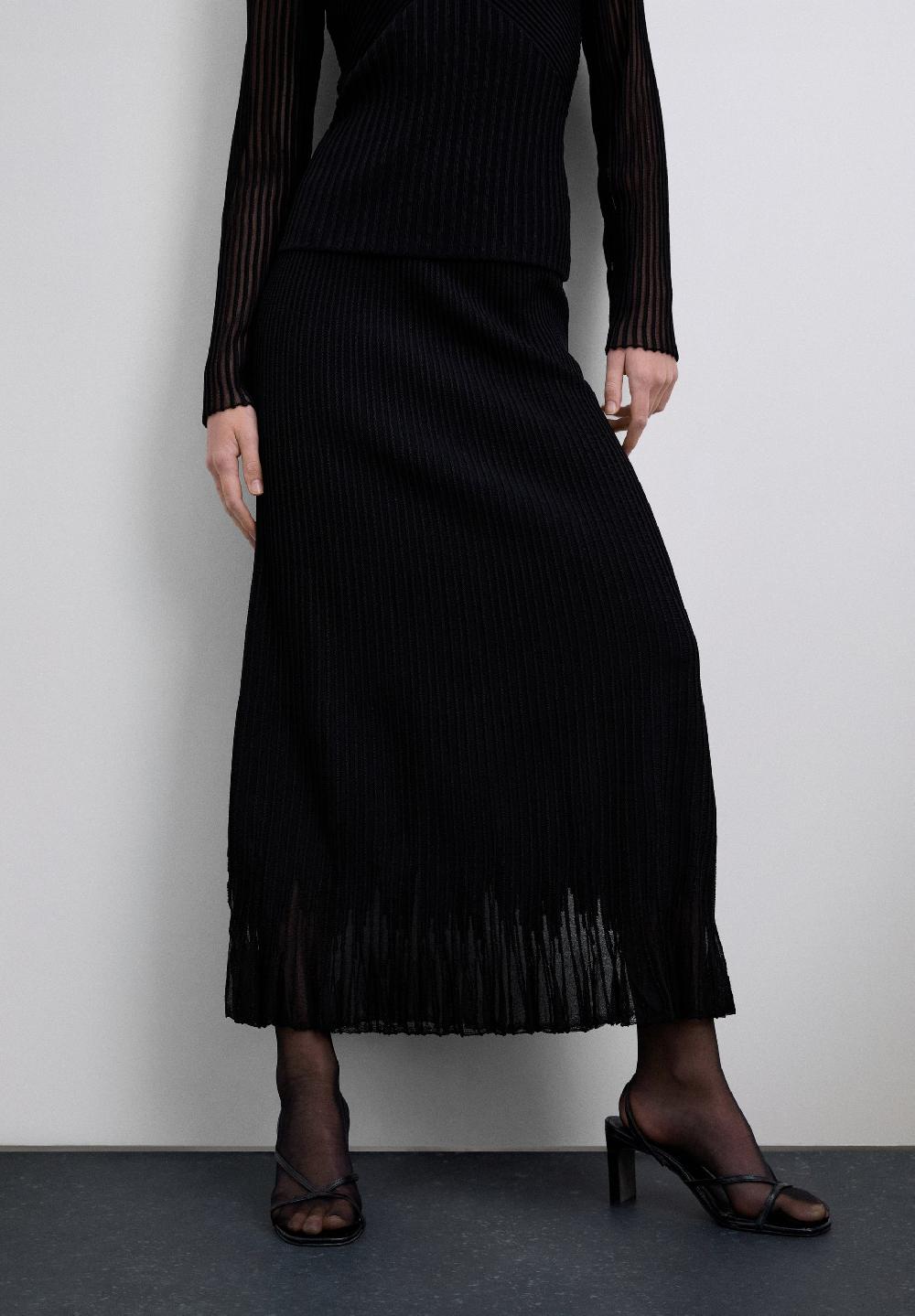Scalpers XM SCFILMY KNIT SKIRT BLACK