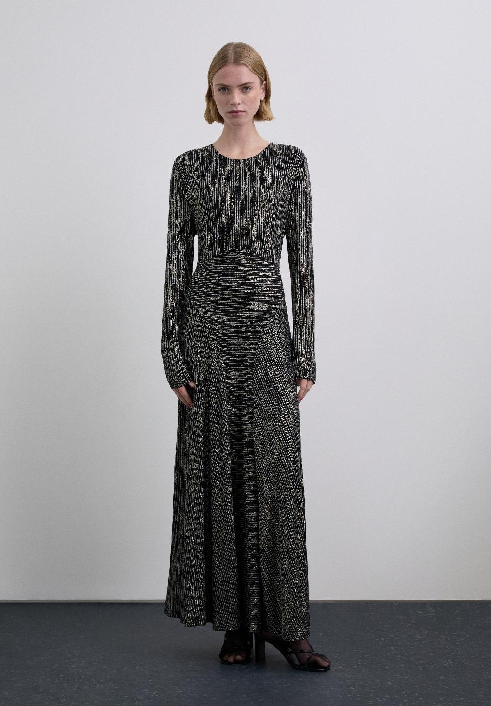 scalpers XM SCMULTISTRIPES LUREX DRESS GOLD/SILVER