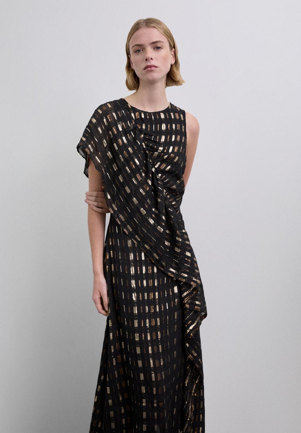 scalpers XM SCRUFFLEDRAPE DRESS BLACK