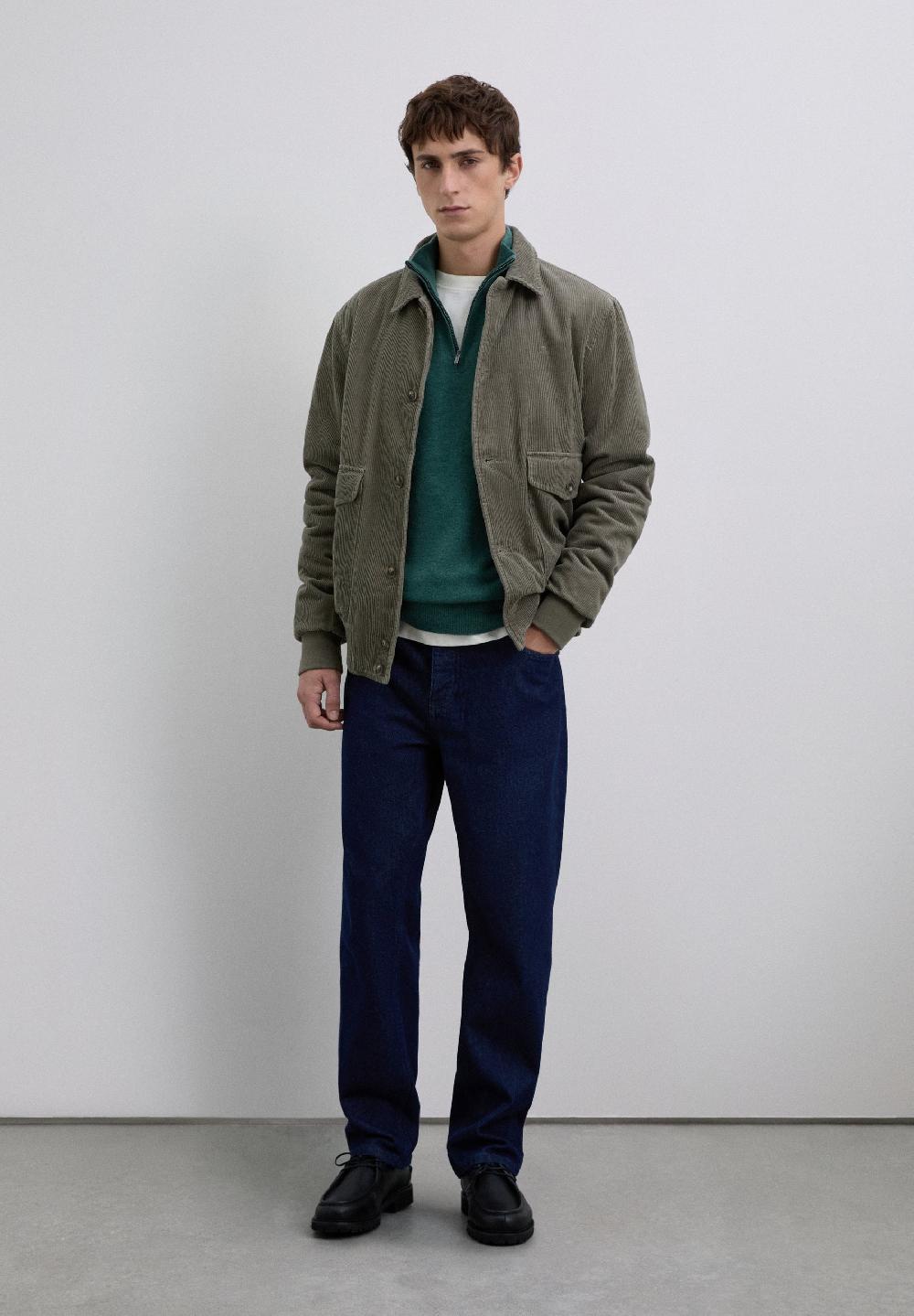 Scalpers ZIPPED WOOL SWEATER WITH SKULL GREEN