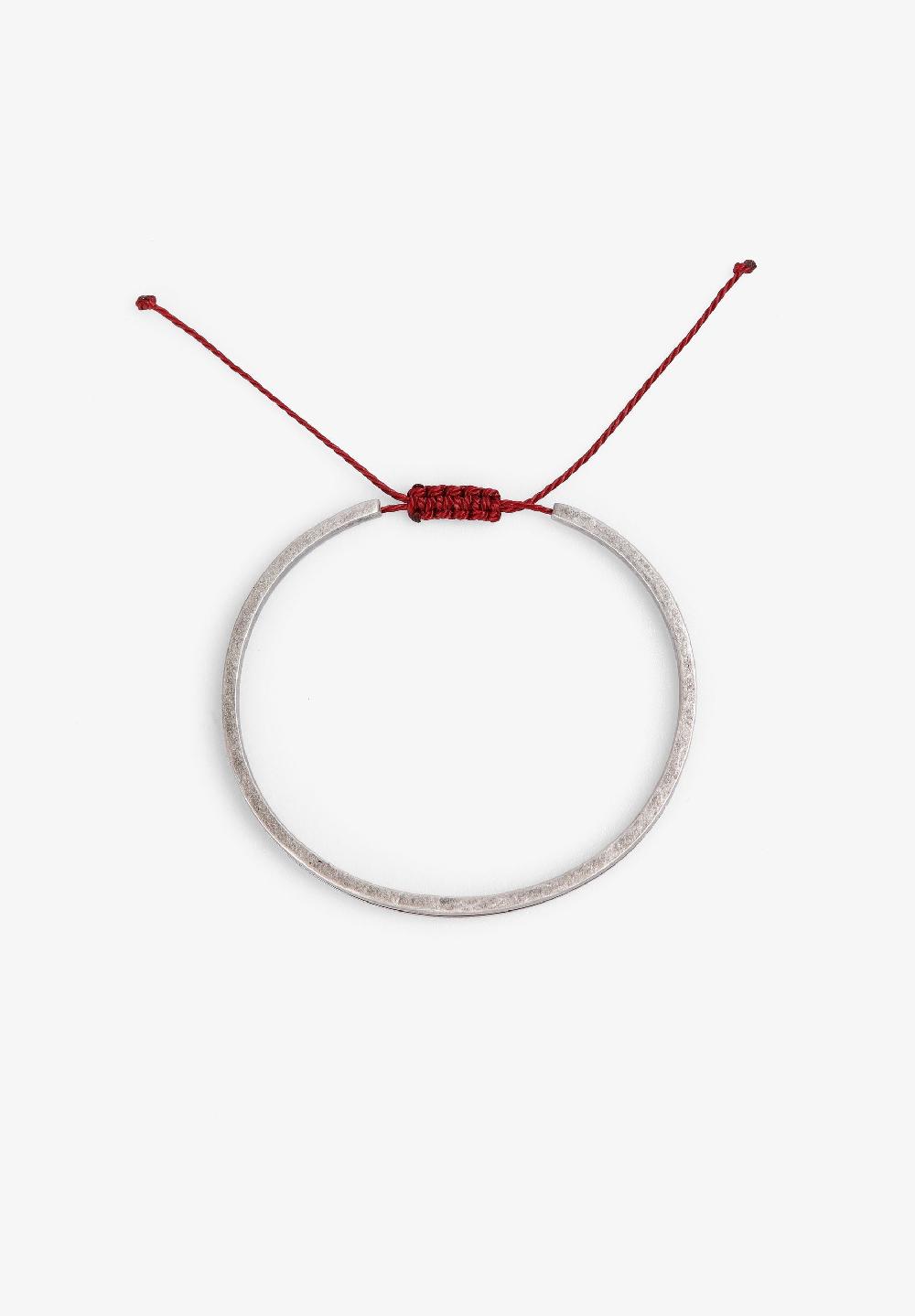 Scalpers SILVER EFFECT ADJUSTABLE BRACELET BURGUNDY