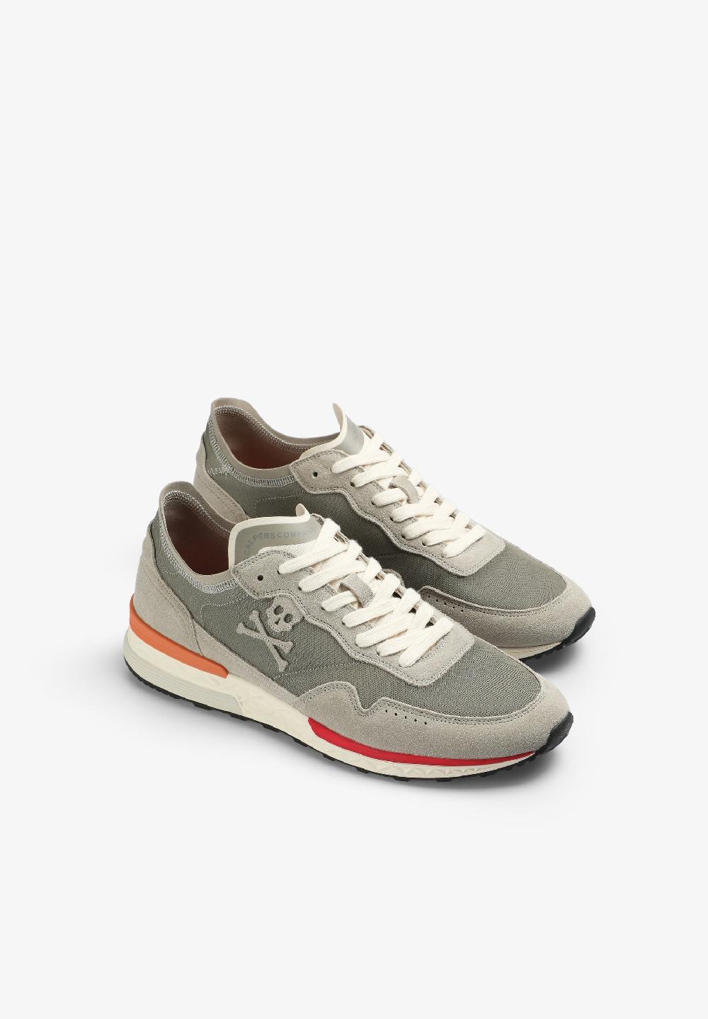 Scalpers SKULL SNEAKERS WITH CONTRAST DETAIL LIGHT KHAKI