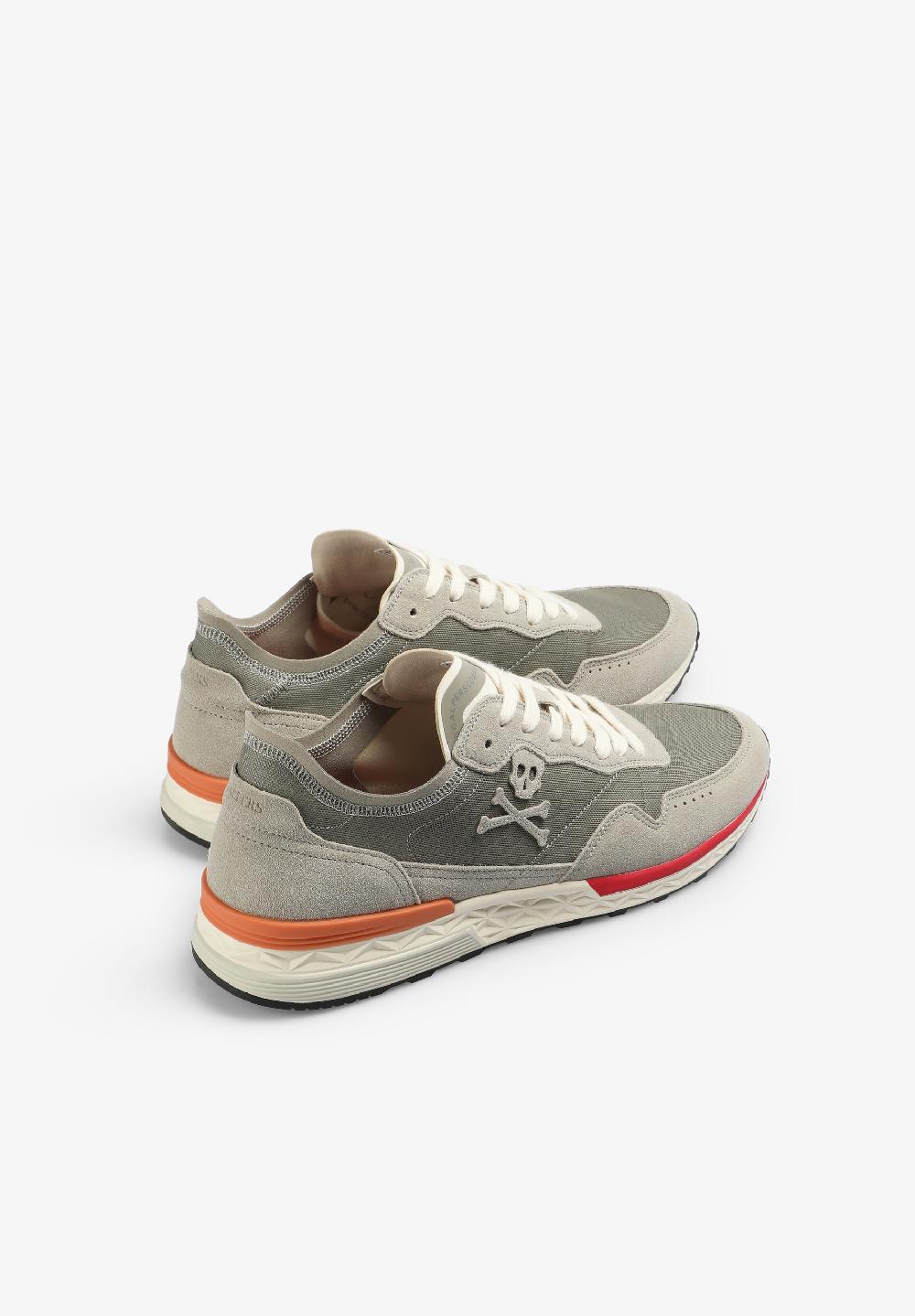 Scalpers SKULL SNEAKERS WITH CONTRAST DETAIL LIGHT KHAKI