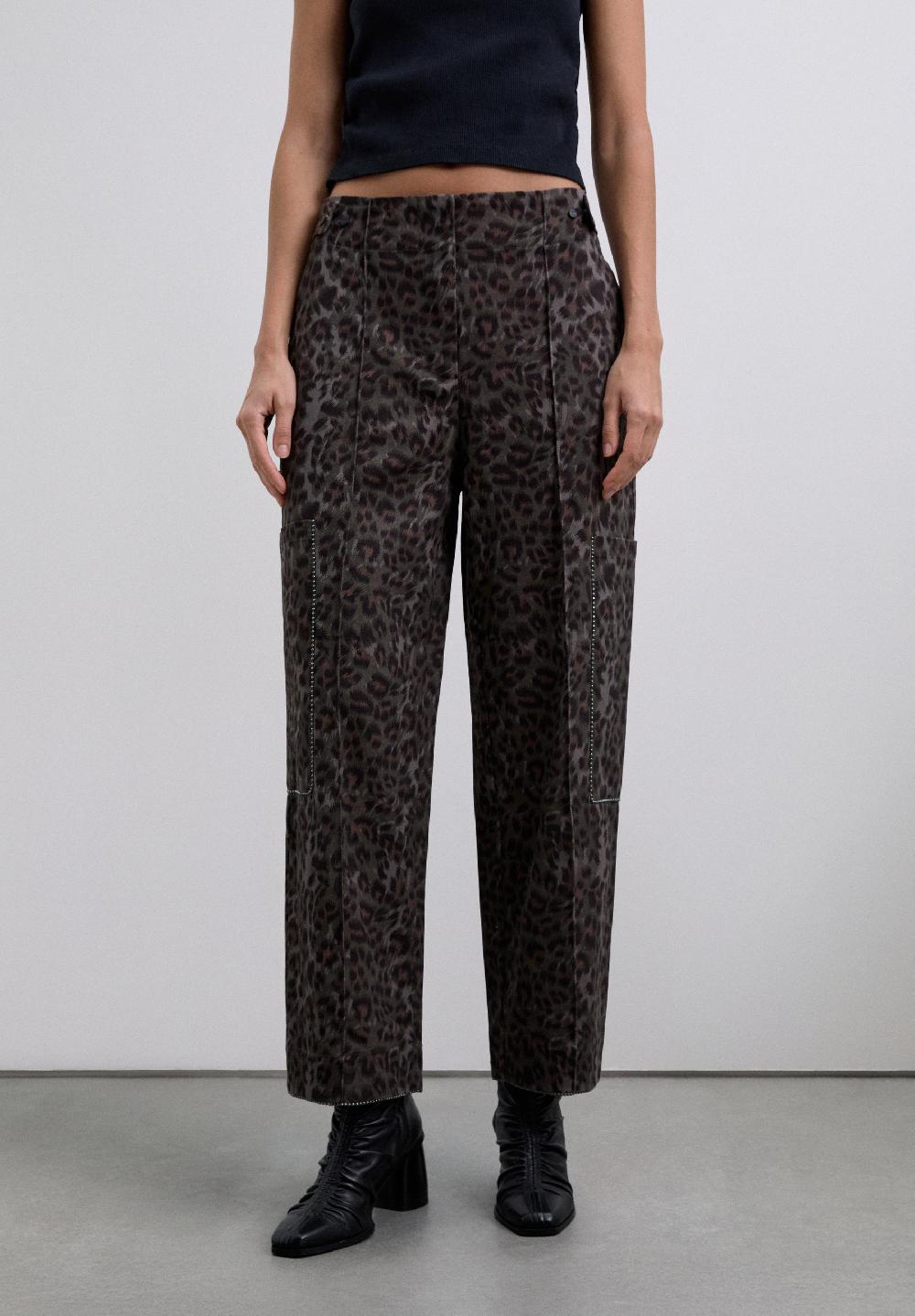 Scalpers STRAIGHT ANIMAL PRINT TROUSERS ANIMAL PRINT