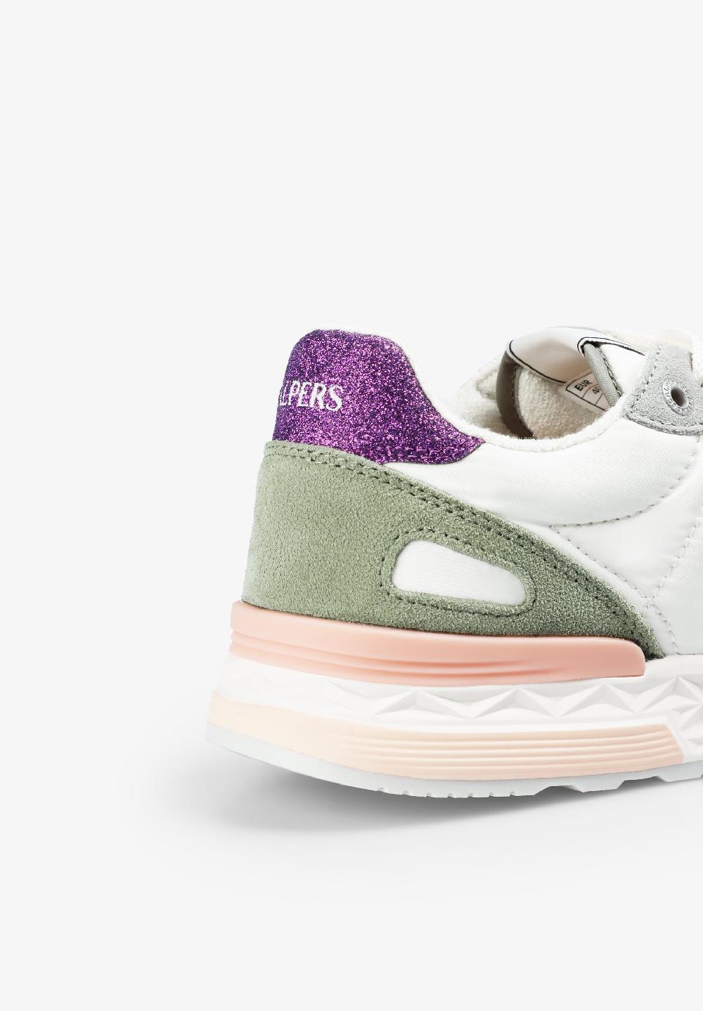 Scalpers SUEDE SNEAKERS WITH SKULL OFF WHITE/PURPLE