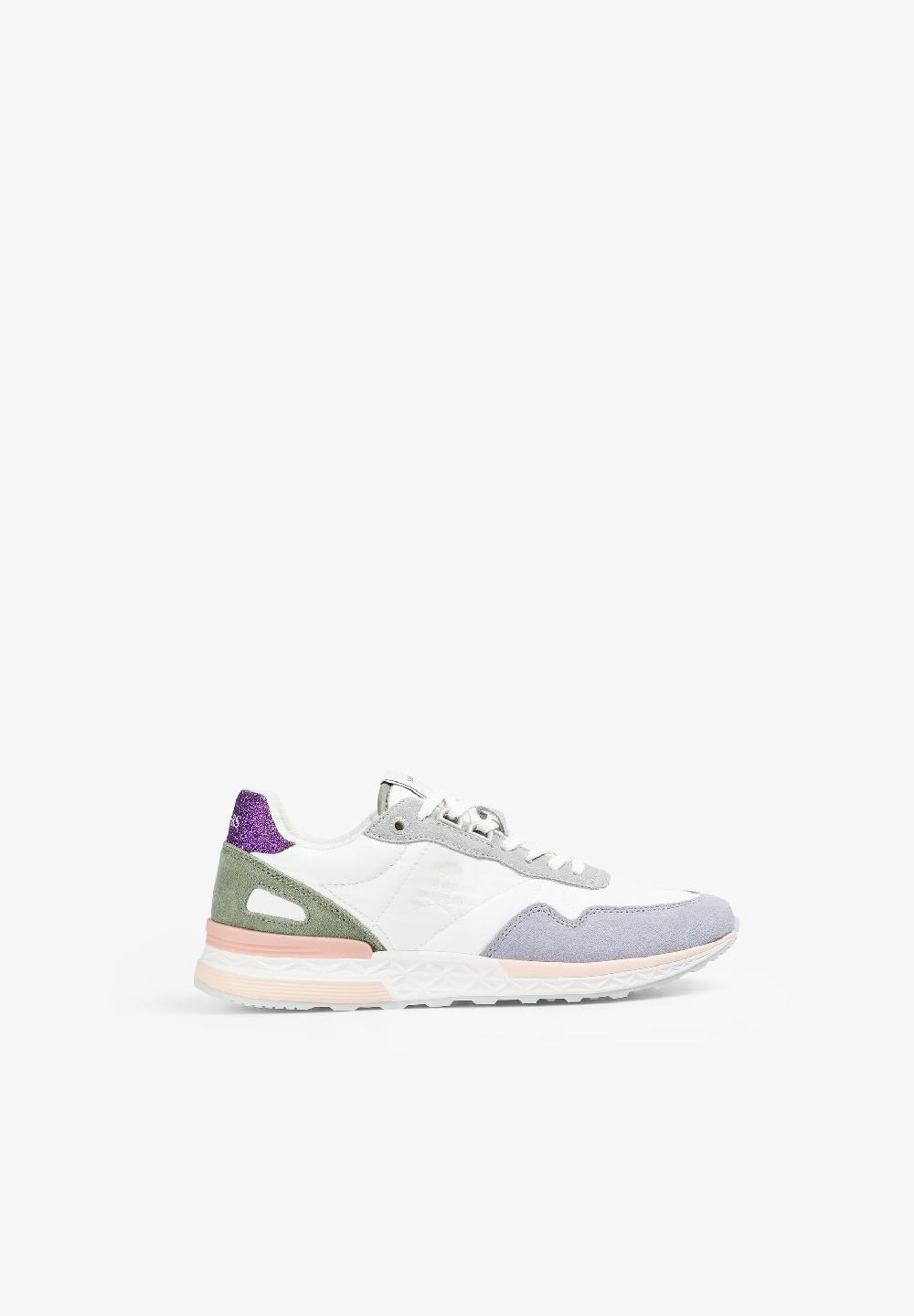 scalpers SUEDE SNEAKERS WITH SKULL OFF WHITE/PURPLE