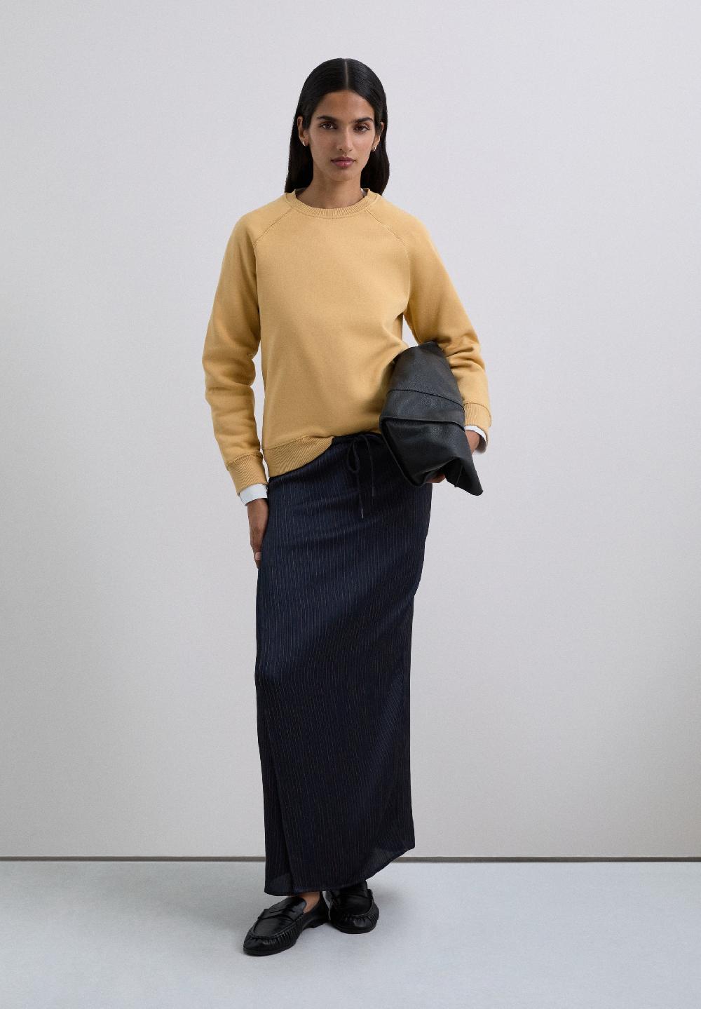 Scalpers SWEATSHIRT WITH BACK EMBROIDERED LOGO MUSTARD