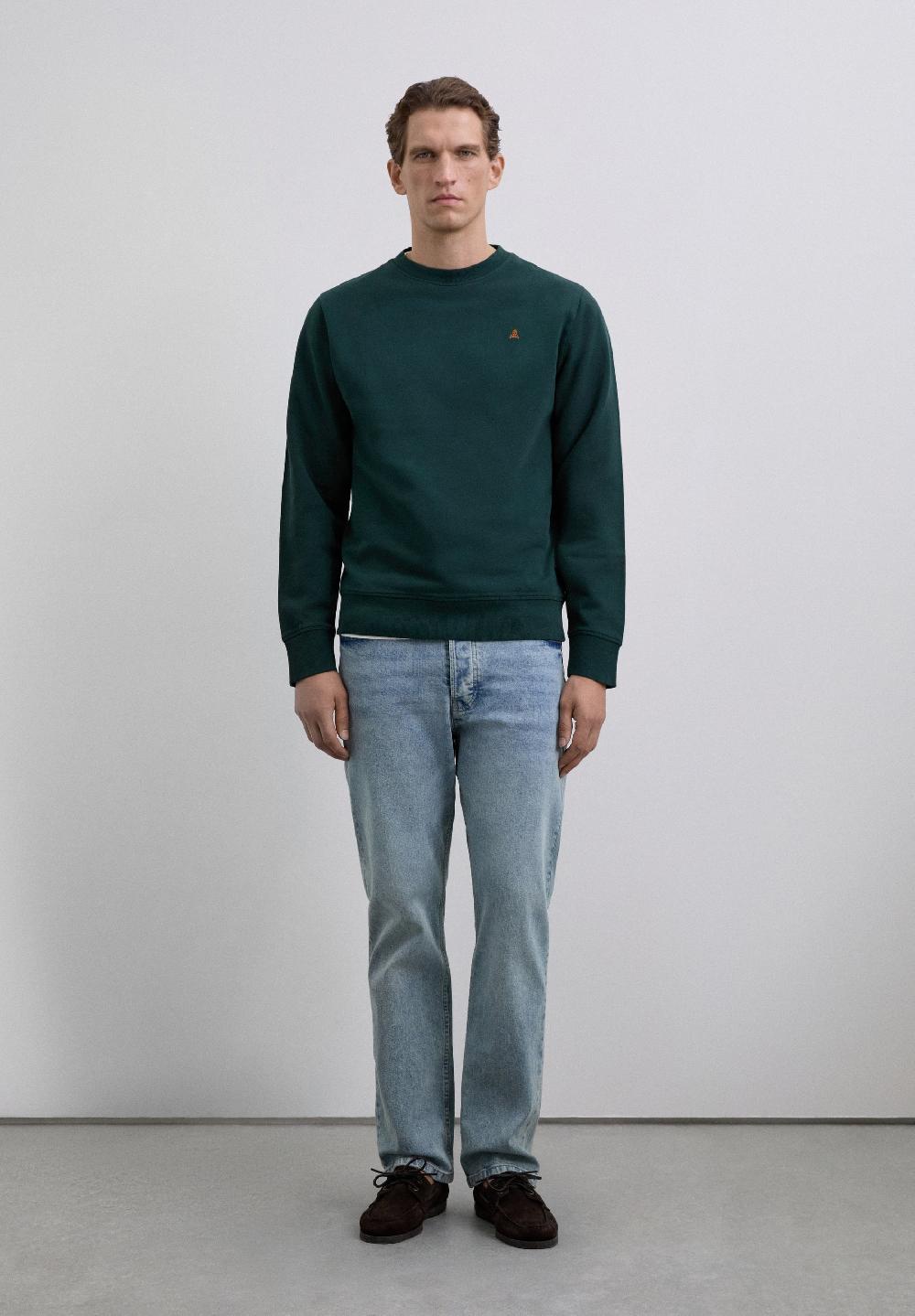 Scalpers SWEATSHIRT WITH EMBROIDERED SKULL DARK GREEN