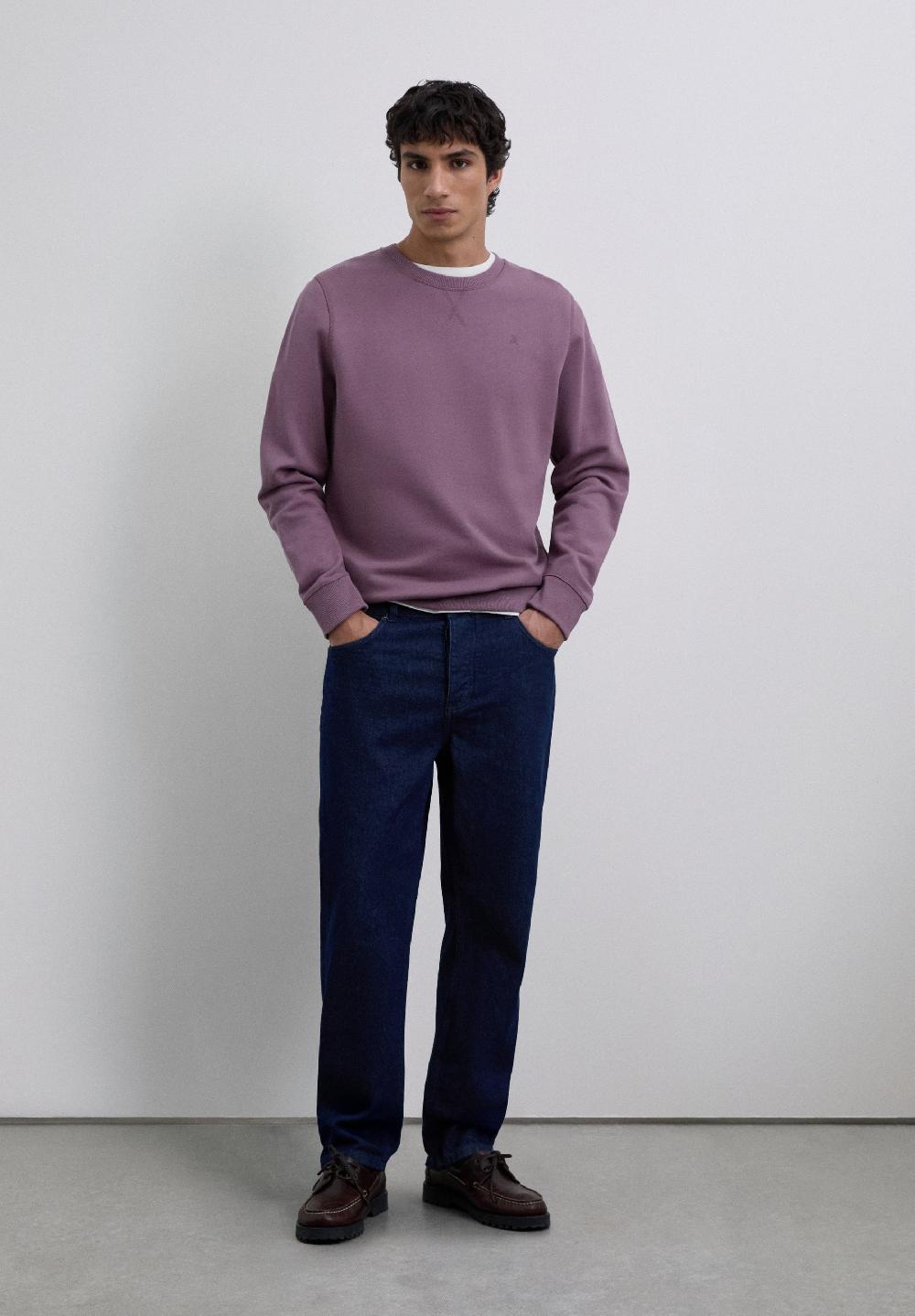 Scalpers SWEATSHIRT WITH EMBROIDERED SKULL LIGHT BURGUNDY