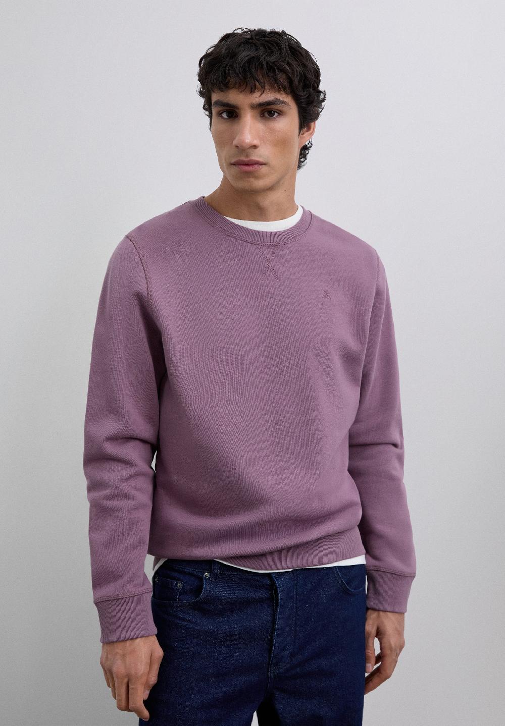 scalpers SWEATSHIRT WITH EMBROIDERED SKULL LIGHT BURGUNDY