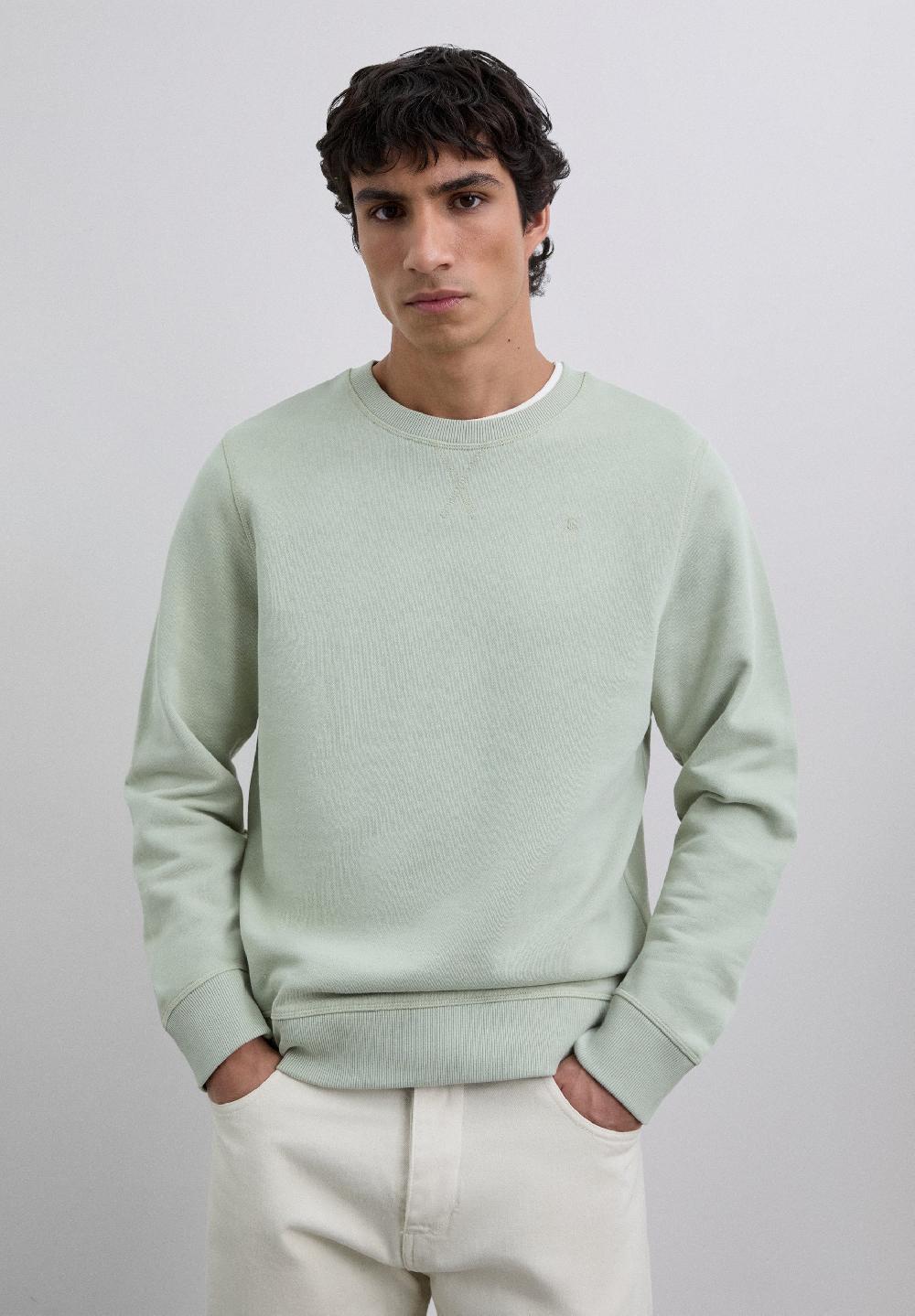 scalpers SWEATSHIRT WITH EMBROIDERED SKULL LIGHT GREEN