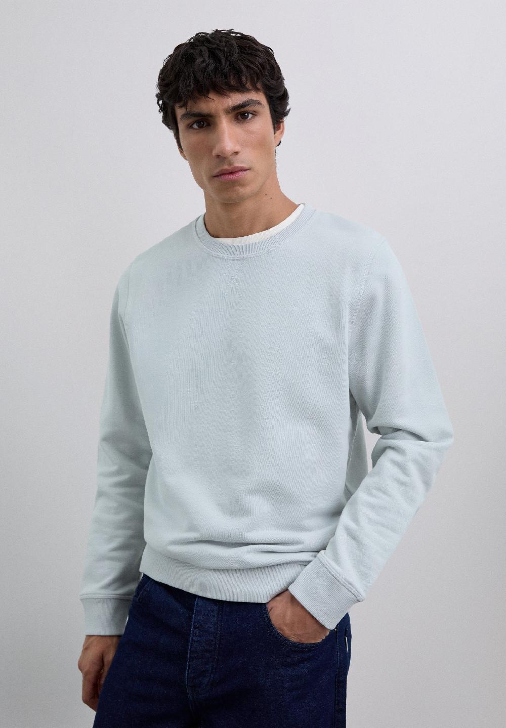 scalpers SWEATSHIRT WITH EMBROIDERED SKULL LIGHT GREY