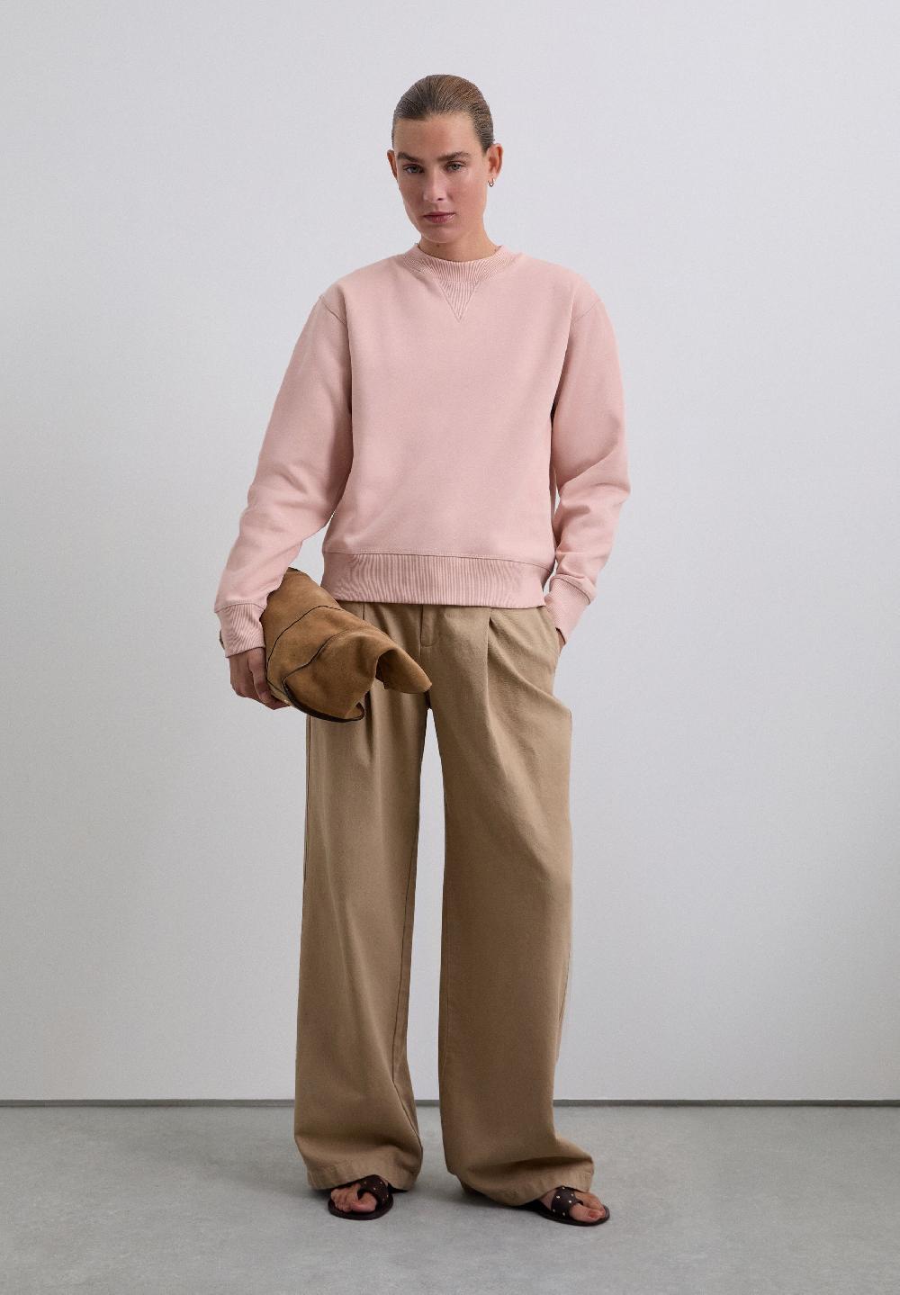 Scalpers SWEATSHIRT WITH GLITTER SKULL ON THE BACK NATURAL