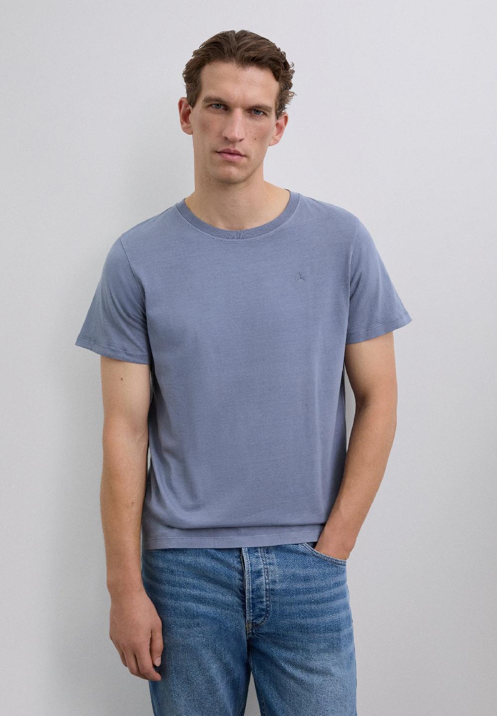 Scalpers T-SHIRT WITH MATCHING EMBROIDERED SKULL BLUE