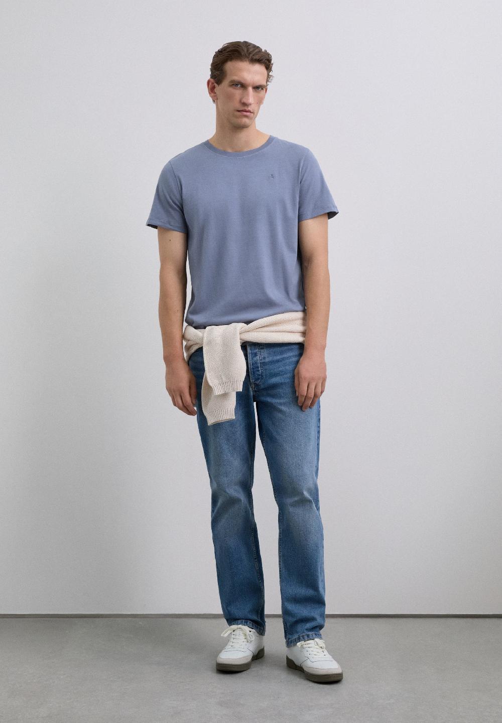 Scalpers T-SHIRT WITH MATCHING EMBROIDERED SKULL BLUE