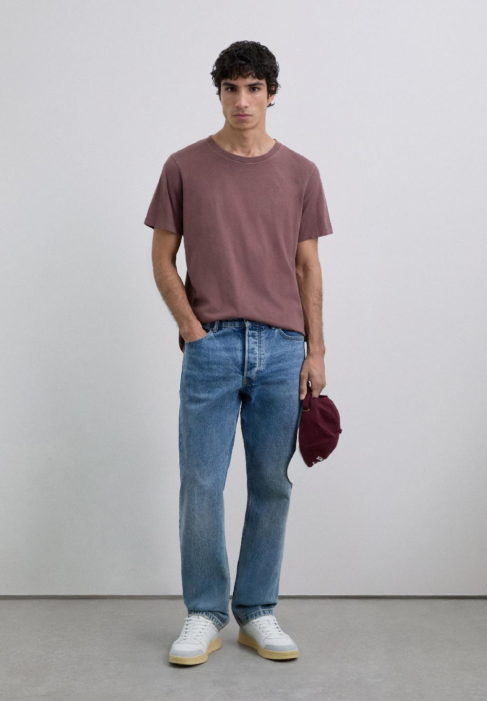 Scalpers T-SHIRT WITH MATCHING EMBROIDERED SKULL BURGUNDY