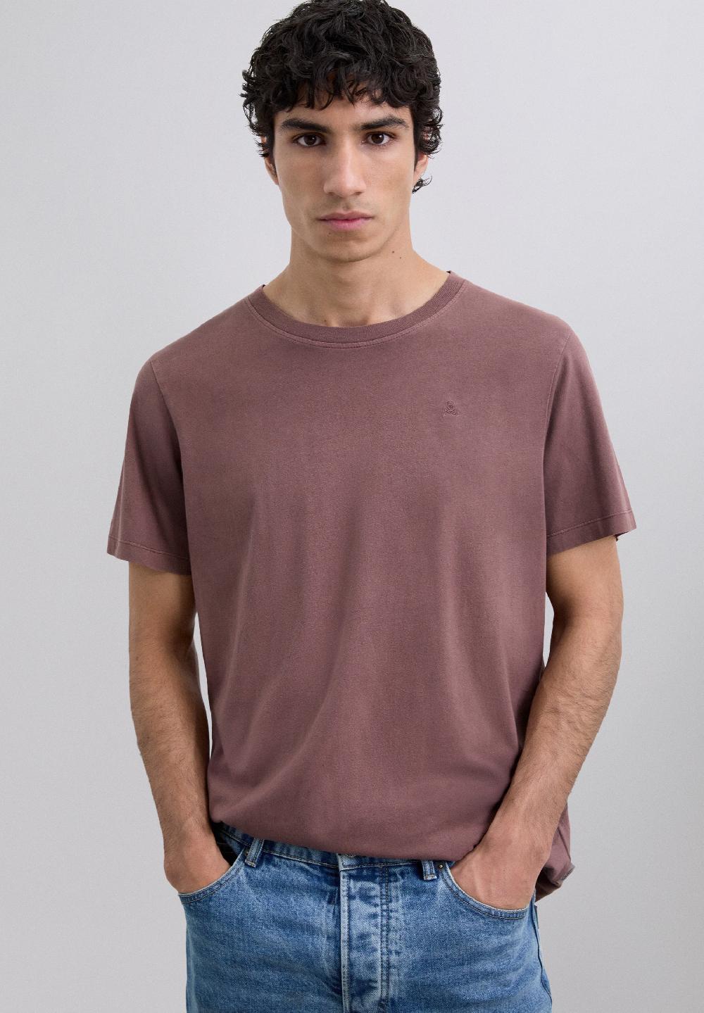 Scalpers T-SHIRT WITH MATCHING EMBROIDERED SKULL BURGUNDY