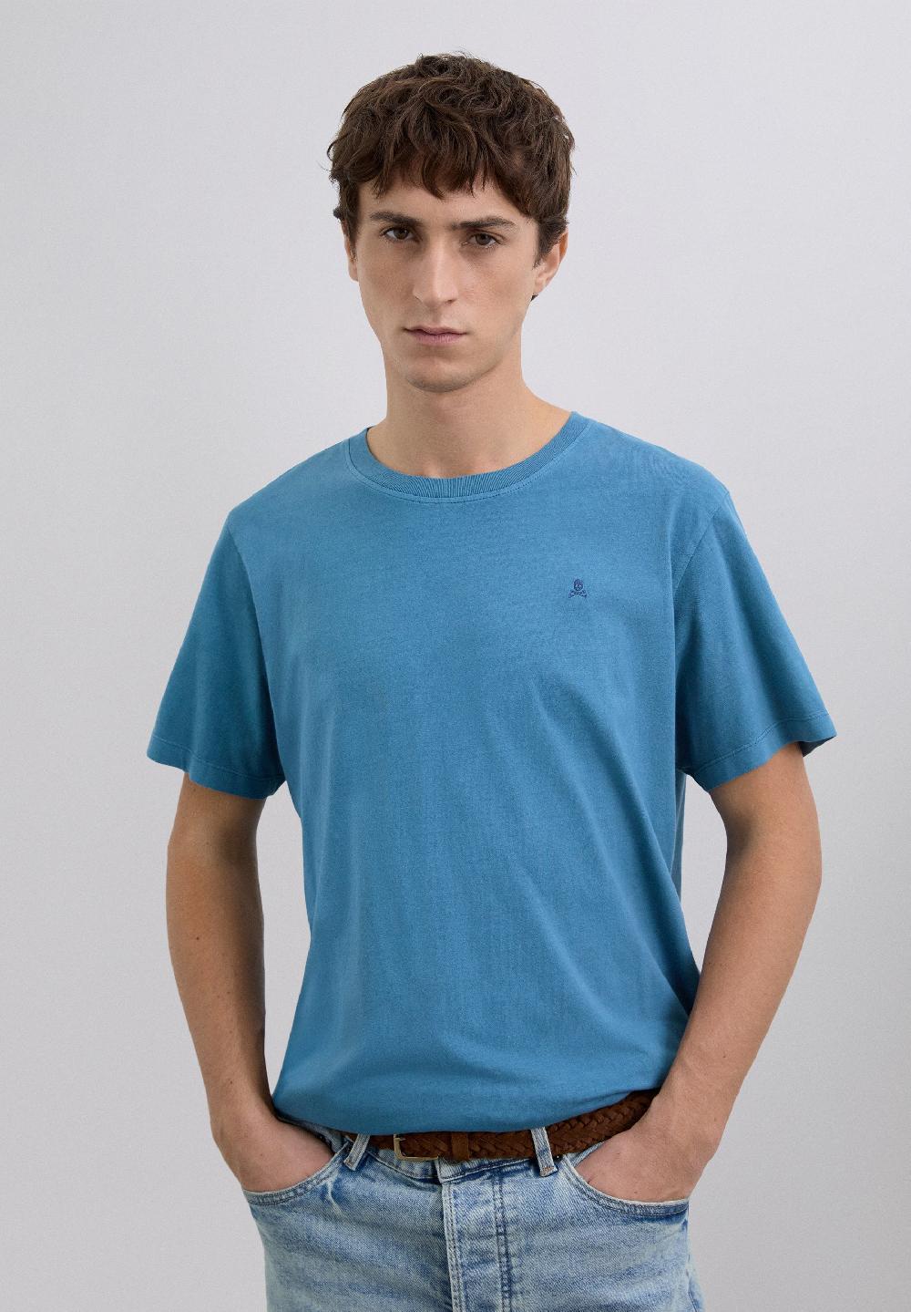 Scalpers T-SHIRT WITH MATCHING EMBROIDERED SKULL DARK DUCK