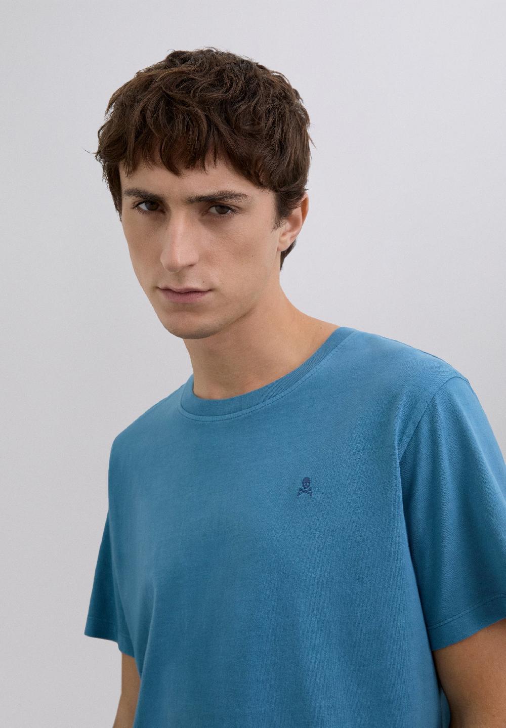 Scalpers T-SHIRT WITH MATCHING EMBROIDERED SKULL DARK DUCK