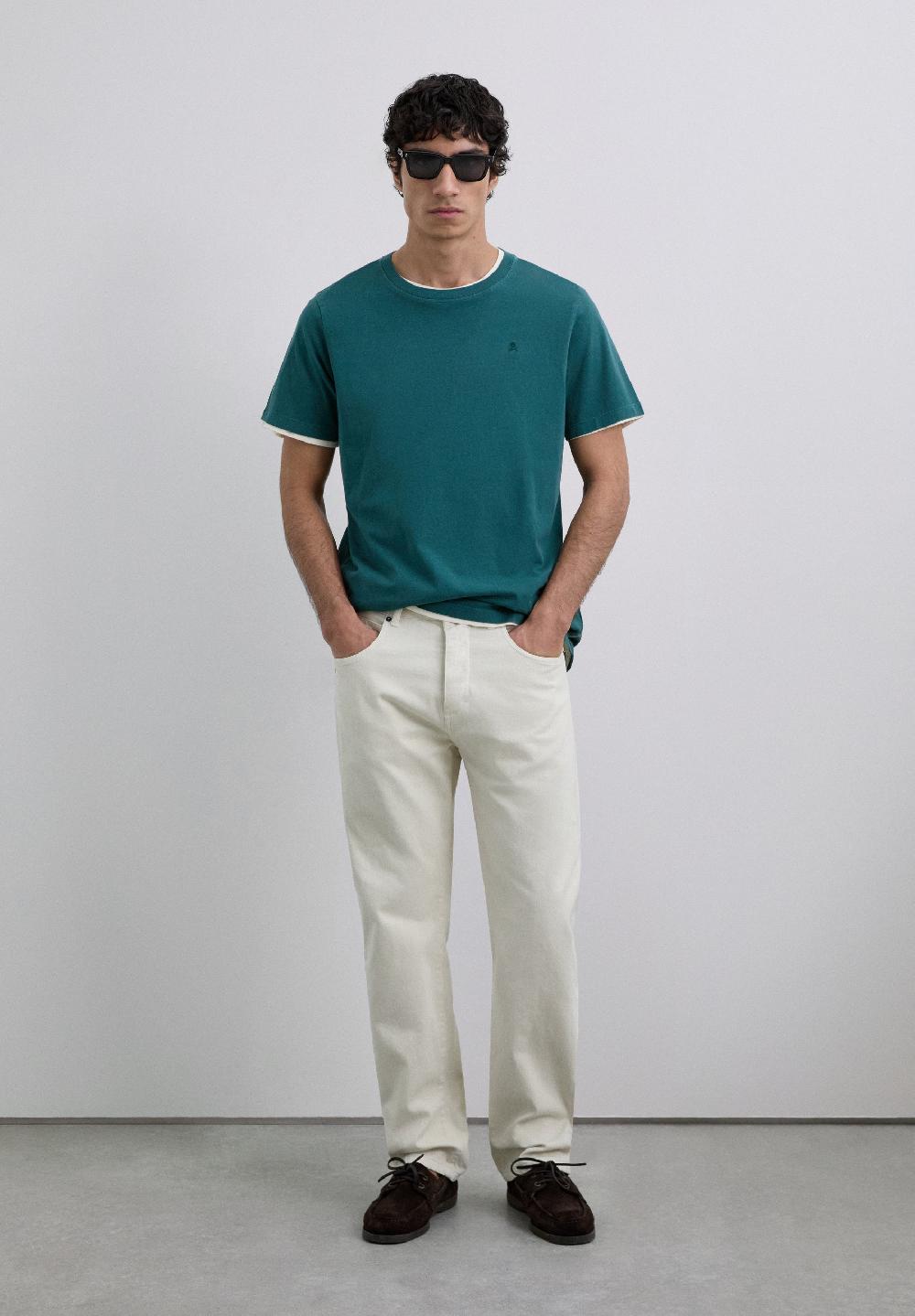 Scalpers T-SHIRT WITH MATCHING EMBROIDERED SKULL DARK GREEN