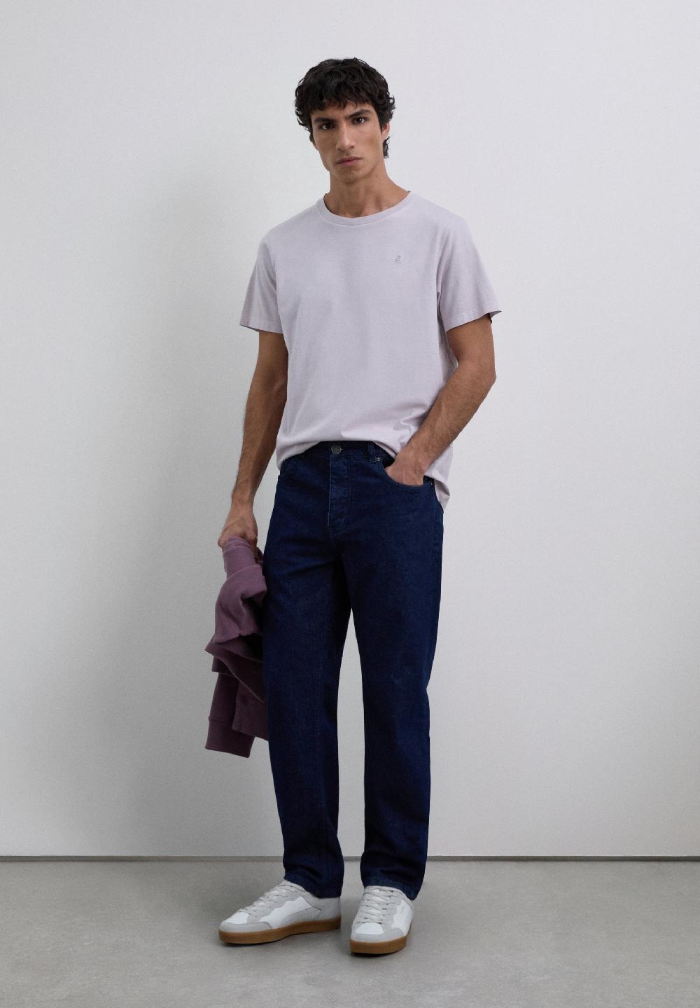 scalpers T-SHIRT WITH MATCHING EMBROIDERED SKULL MAUVE