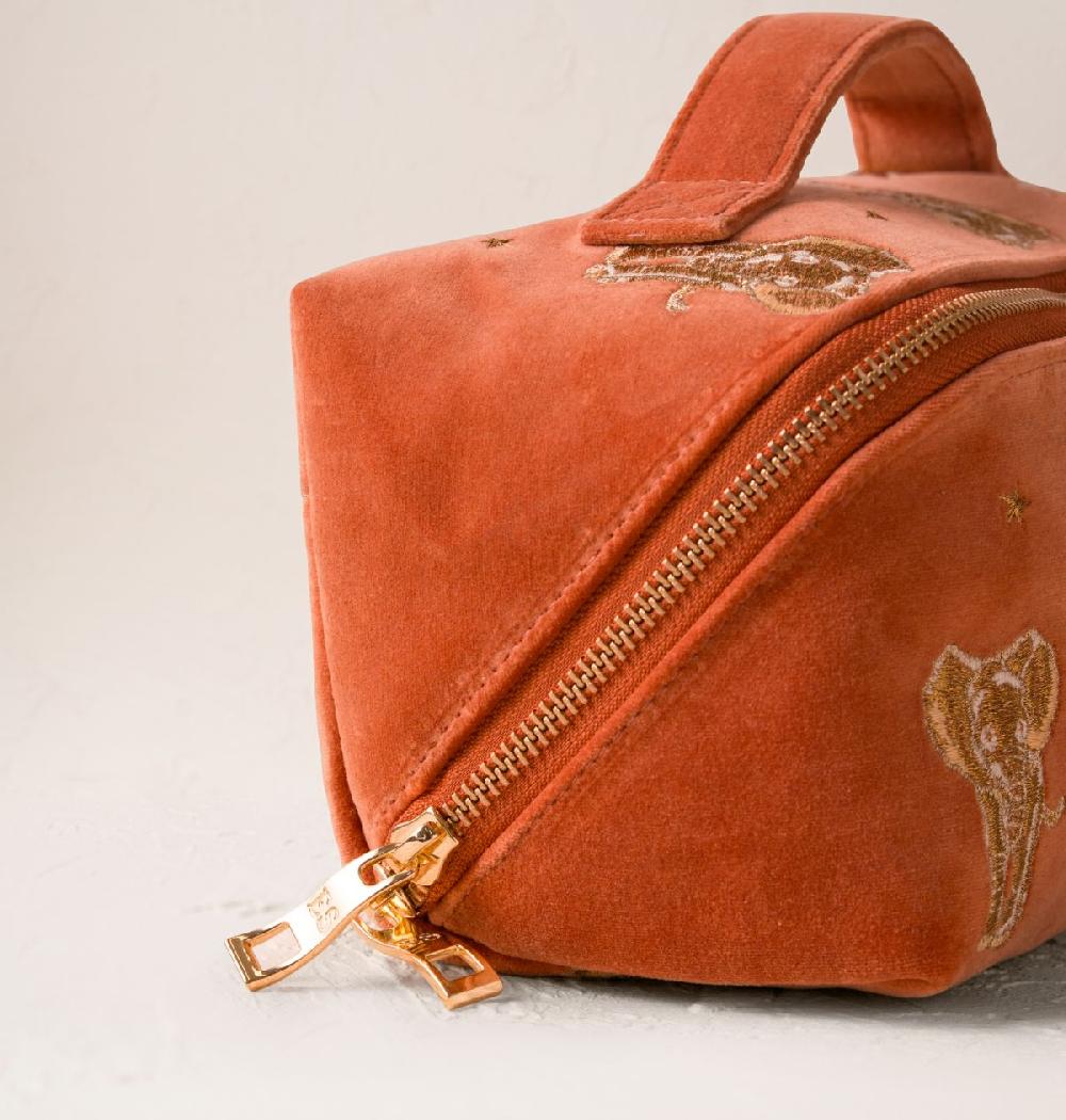 Scarlettsbags Golden Elephants Open Flat Makeup Bag