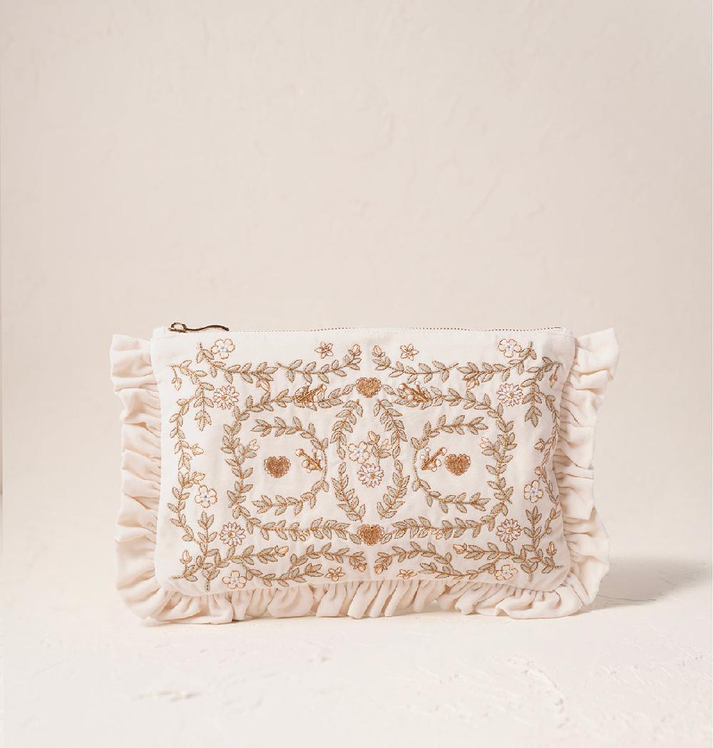 scarlettsbags Mediterranean Garden Bride Frill Pouch