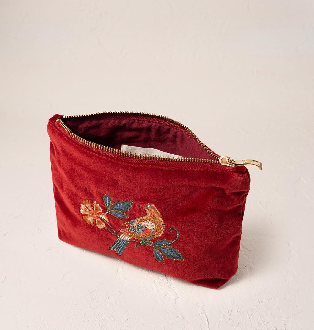 Scarlettsbags Botanical Birds Mini Pouch