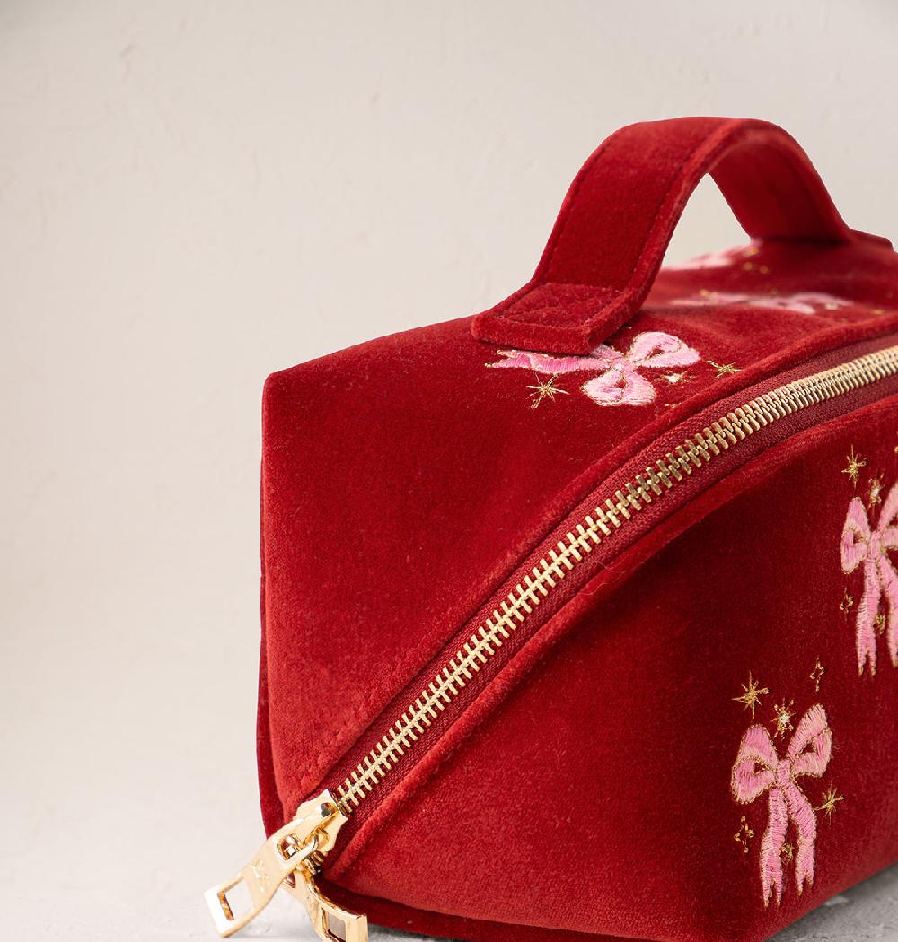 Scarlettsbags Dazzling Bows Open Flat Makeup Bag