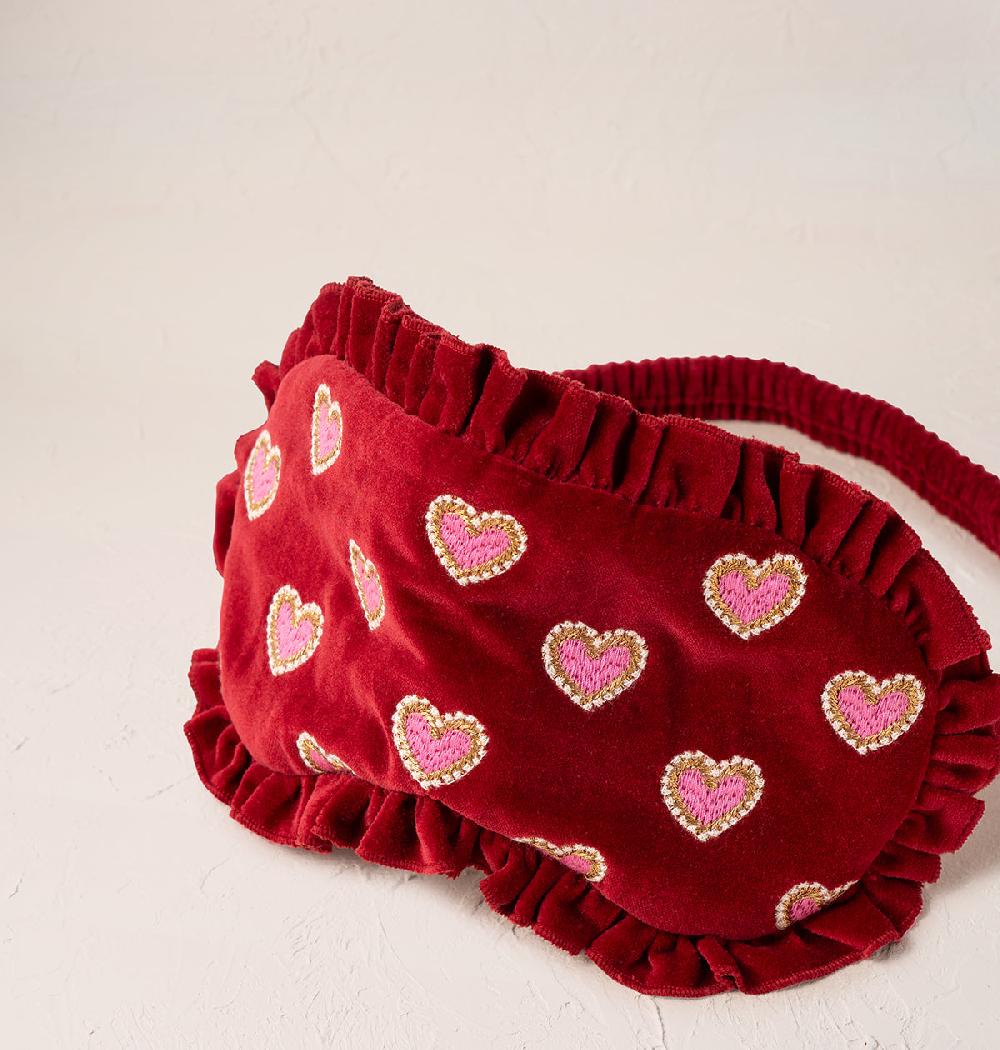 Scarlettsbags Love Hearts Frill Eye Mask