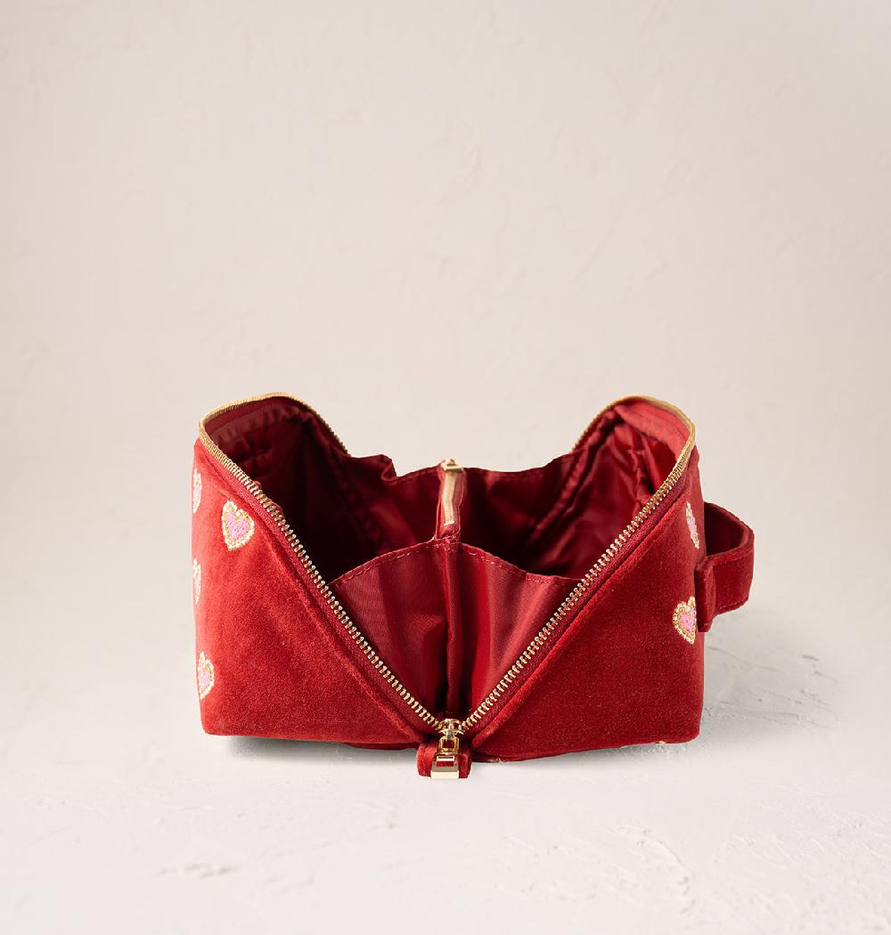 Scarlettsbags Love Hearts Open Flat Makeup Bag
