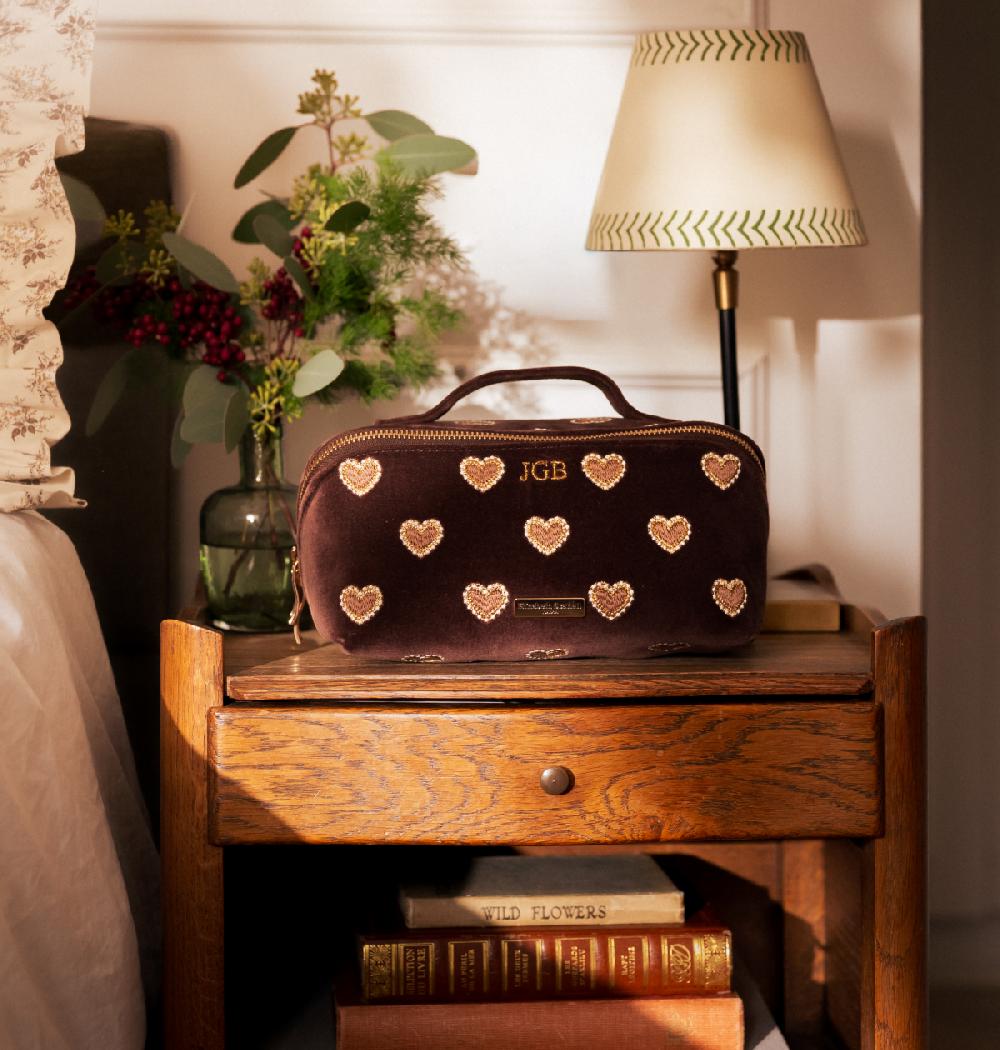 Scarlettsbags Love Hearts Open Flat Makeup Bag