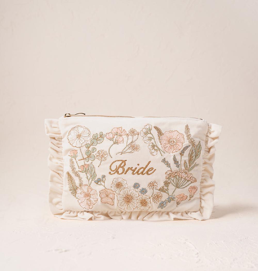 scarlettsbags Pressed Flowers Bride Frill Pouch