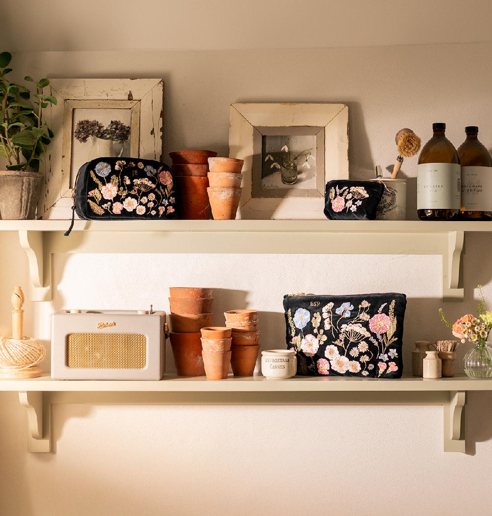 Scarlettsbags Pressed Flowers Makeup Bag