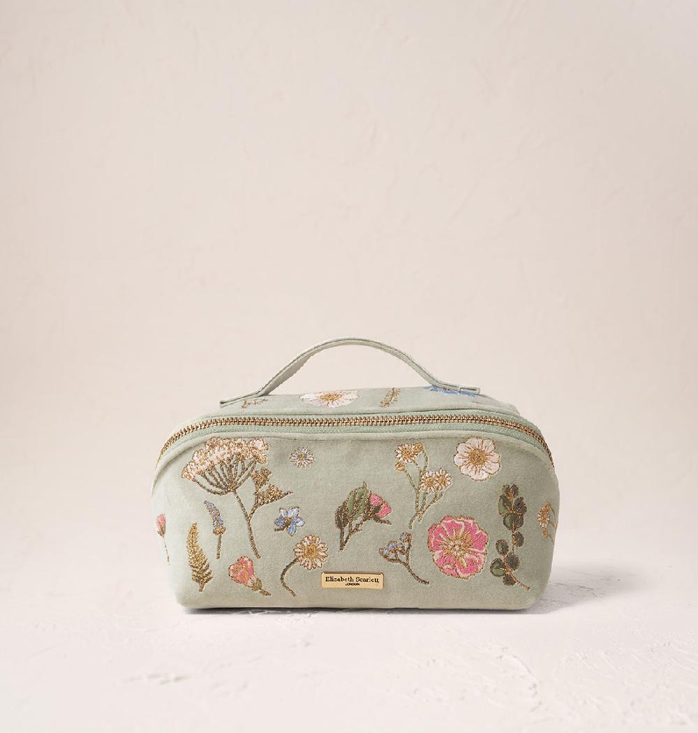 scarlettsbags Pressed Flowers Open Flat Makeup Bag