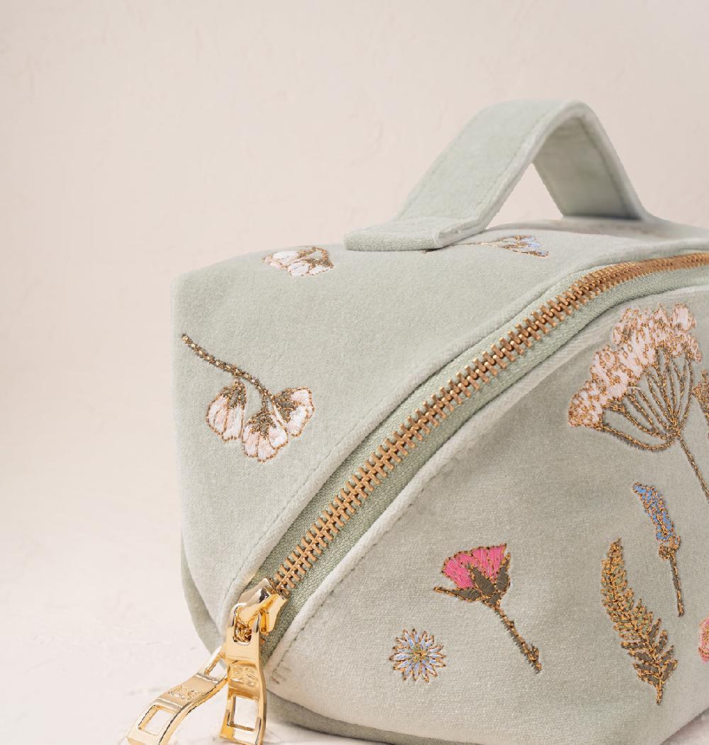 Scarlettsbags Pressed Flowers Open Flat Makeup Bag