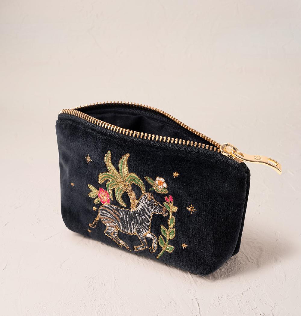 Scarlettsbags Wild Zebra Palm Coin Purse