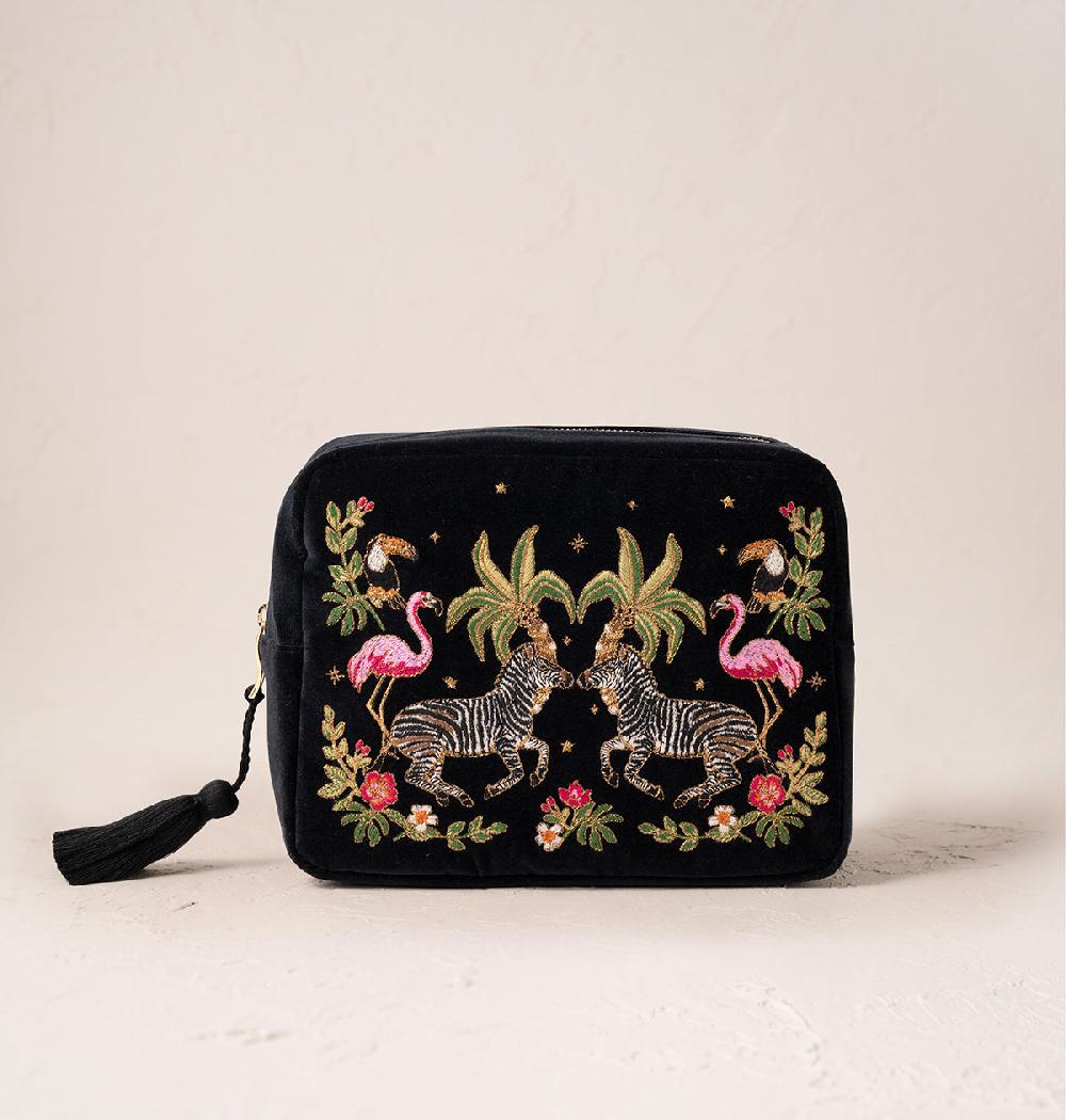 scarlettsbags Wild Zebra Palm Wash Bag