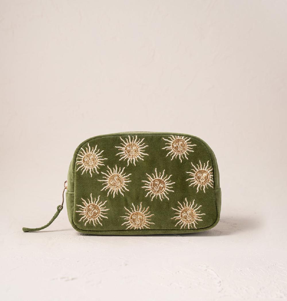 scarlettsbags Sun Goddess Velvet Makeup Bag - Fern Green