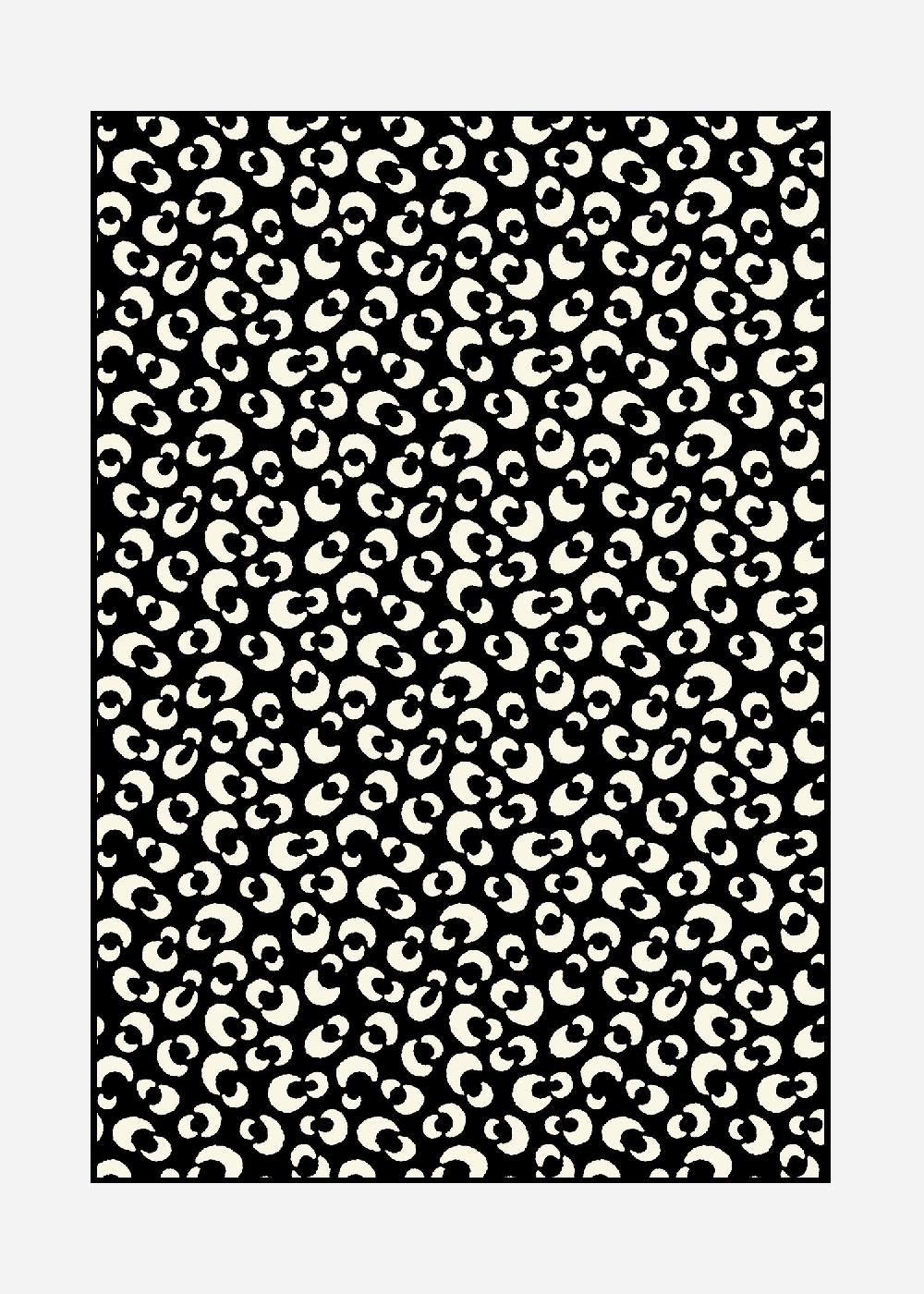 schoenstaub Rug Animalia Black & White Maxi Spots Black
