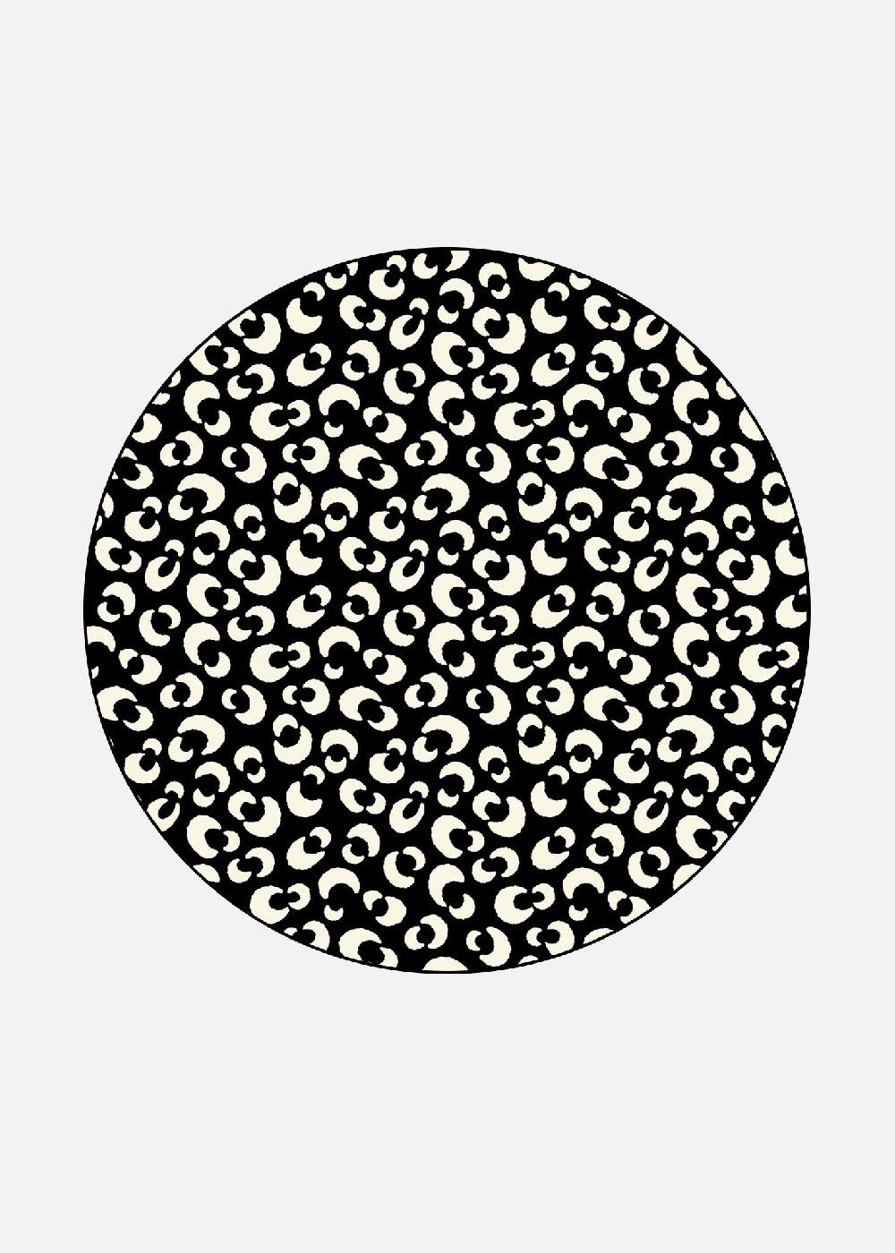 schoenstaub Rug Animalia Black & White Maxi Spots Black
