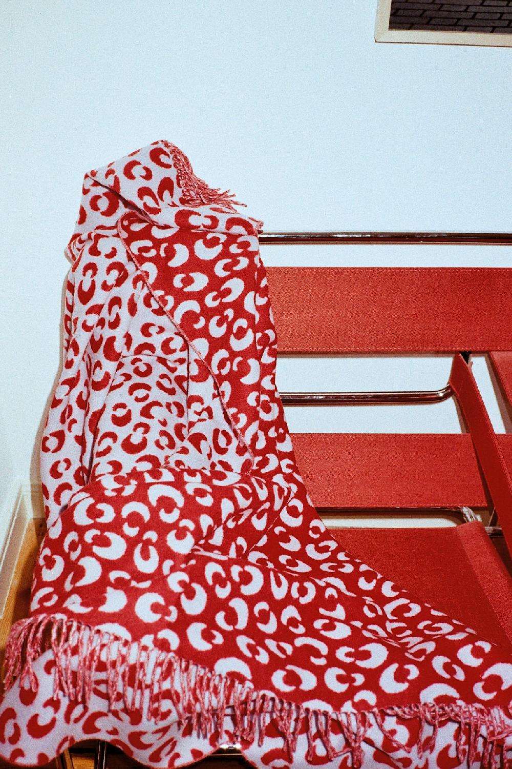 Schoenstaub Blanket Animalia Blue And Red Red