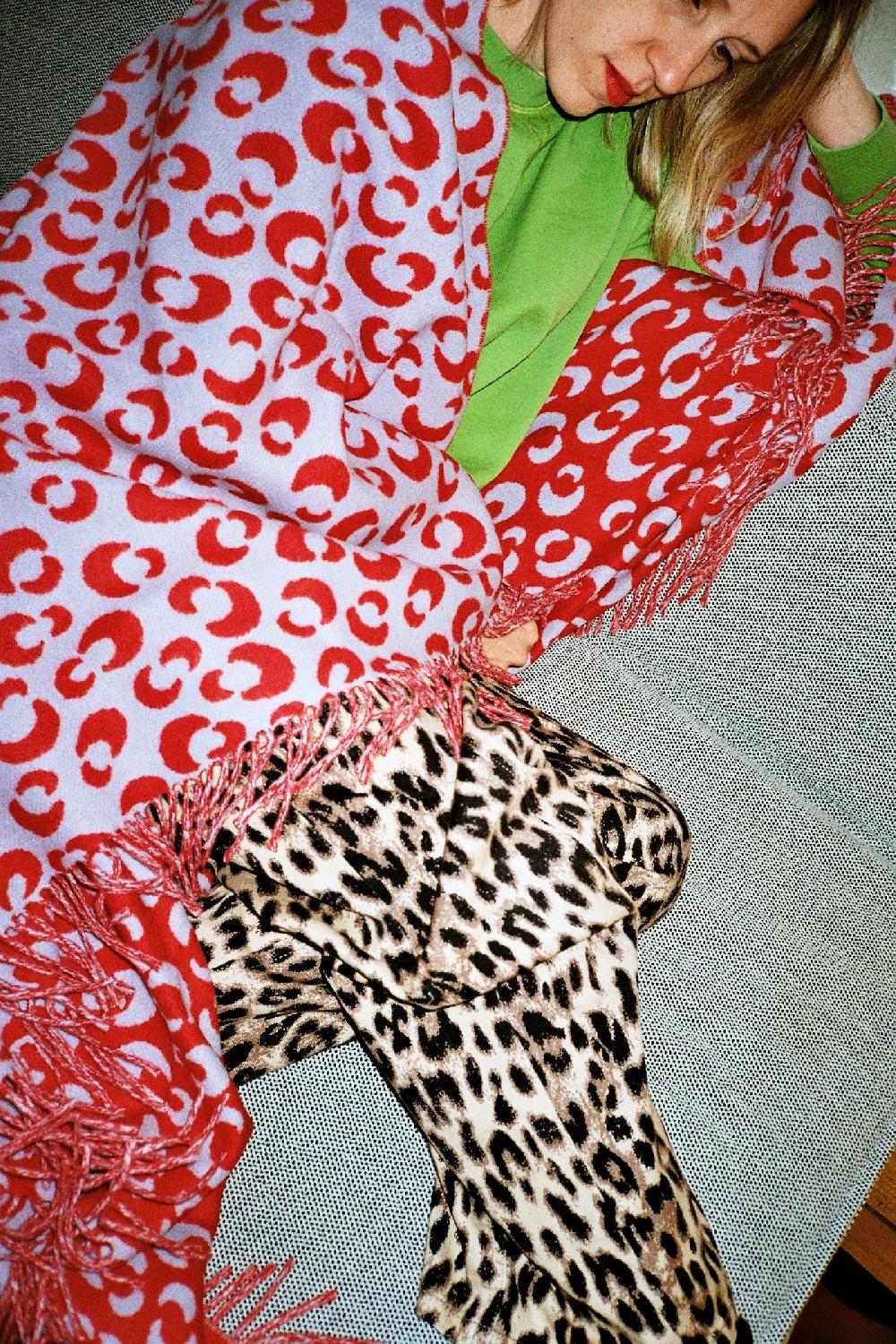 Schoenstaub Blanket Animalia Blue And Red Red