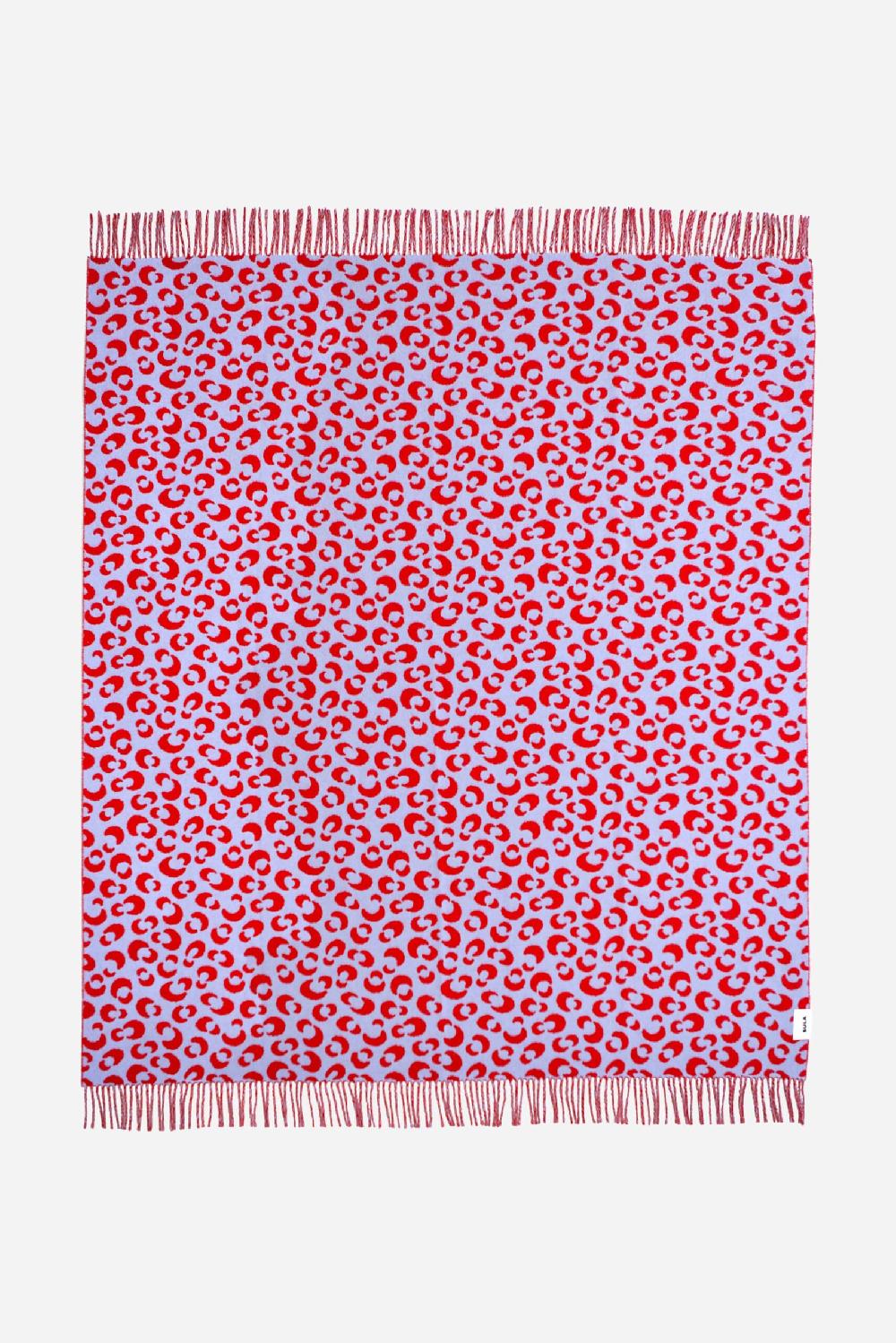 schoenstaub Blanket Animalia Blue and Red Red