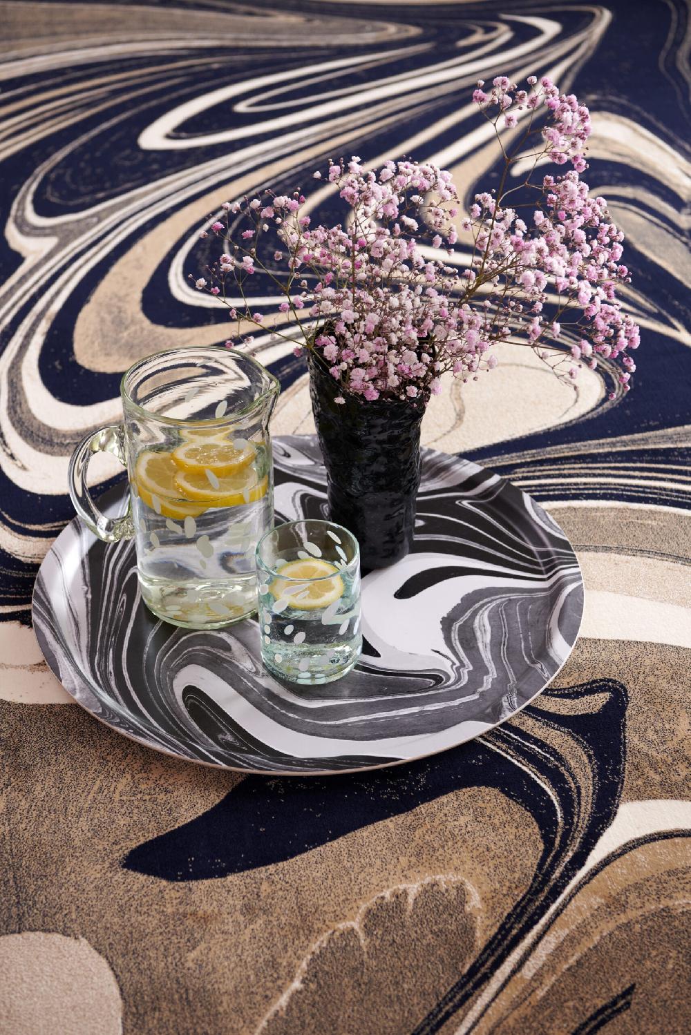 Schoenstaub Marble Rug Espresso Martini Brown